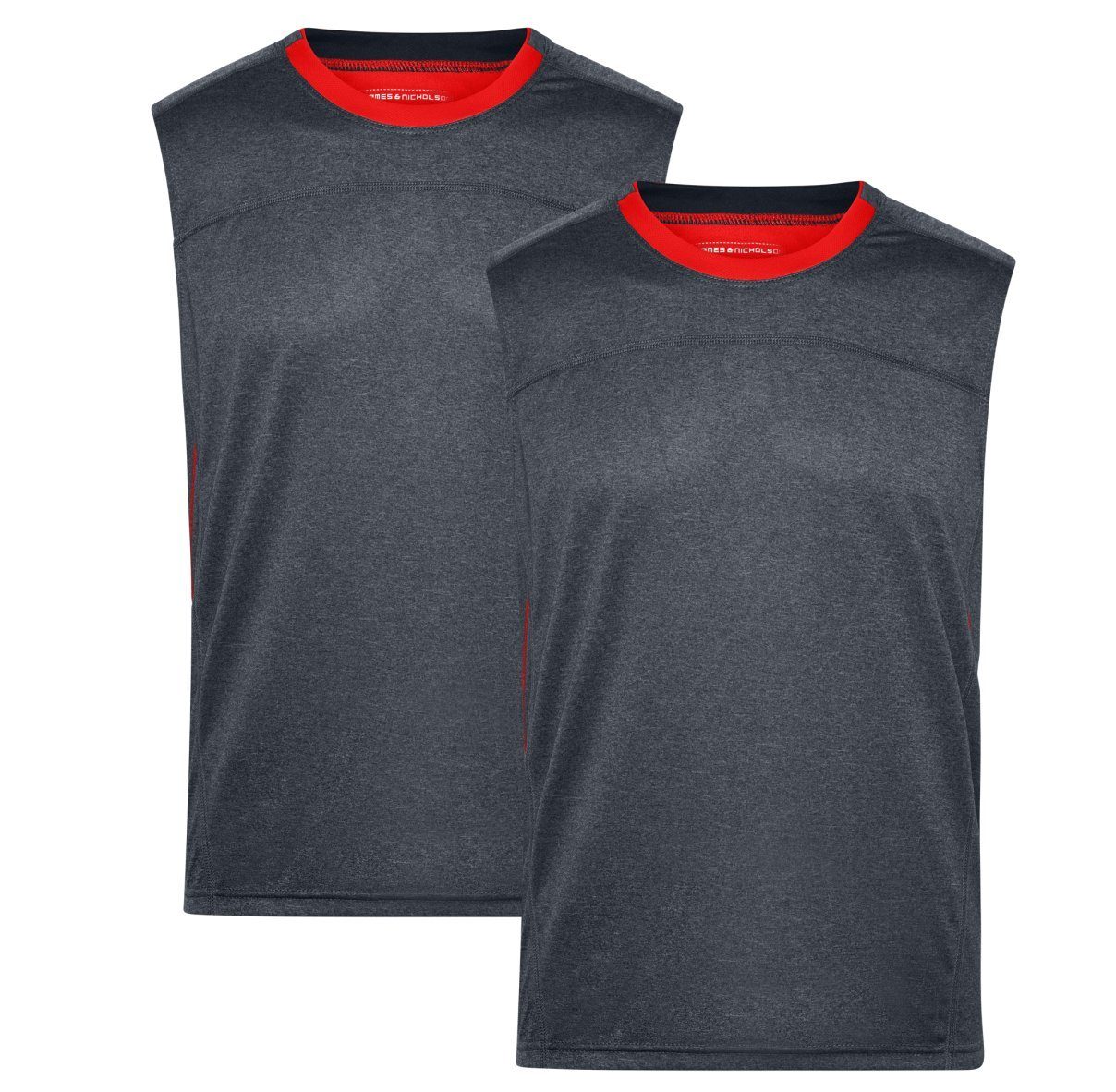 James & Nicholson Lauftop Doppelpack Sportliches Herren Lauf Top aus Funktionspolyester JN470 (Doppelpack, 2er-Pack) Feuchtigkeitsregulierendes Material