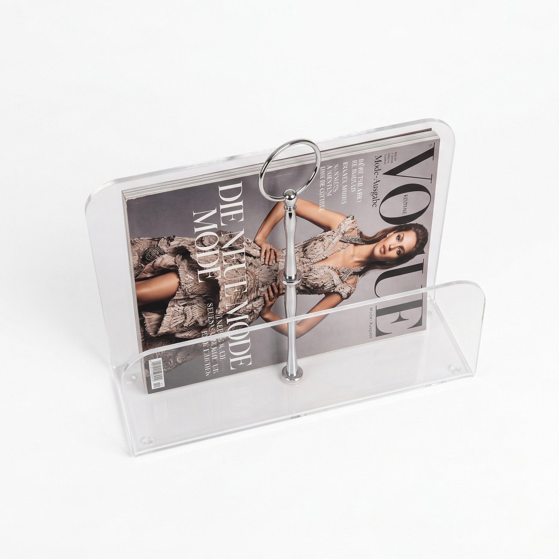 queence Zeitungsständer Acryl durchsichtig Transparenter klarer Zeitungshalter Magazinhalter, Perfekter Ständer für Bücher, Zeitungen, Zeitschriften und Magazine