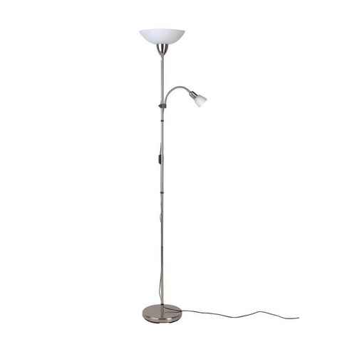 Brilliant Stehlampe Darlington, Lampe Darlington Deckenfluter Lesearm eisen/weiß 1x A60, E27, 60W, g