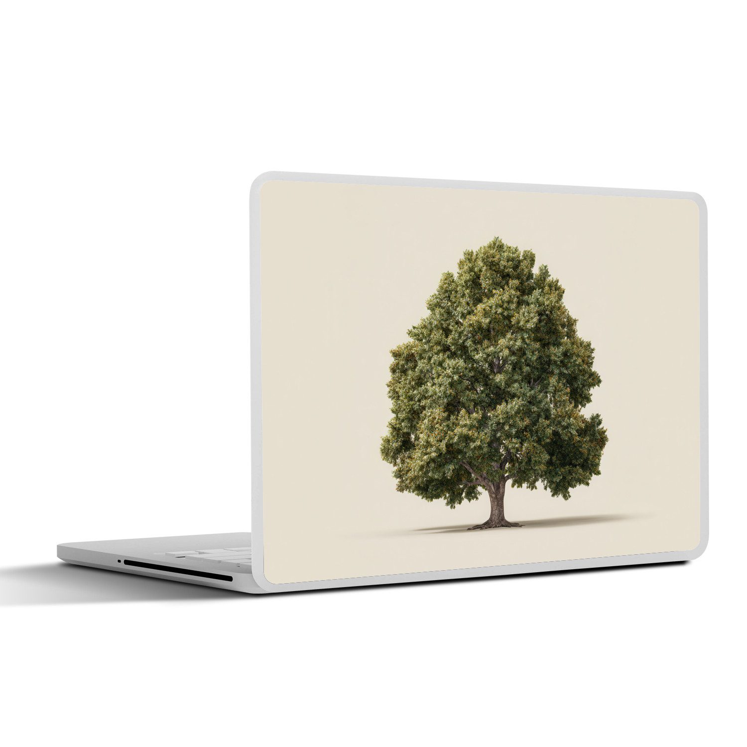 MuchoWow Laptop-Aufkleber Eichenbaum - Grün - Heller Hintergrund, (1tlg), Laptop Folien Cover, Aufkleber, Sticker, Schutz vor Kratzern, 30x21 cm