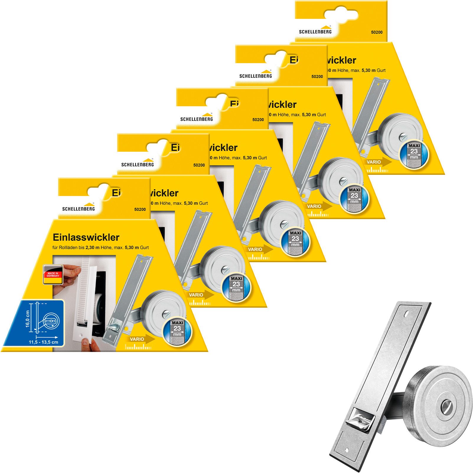 SCHELLENBERG Einlass-Gurtwickler für das Rollladensystem Maxi, Lochabstand günstig online kaufen