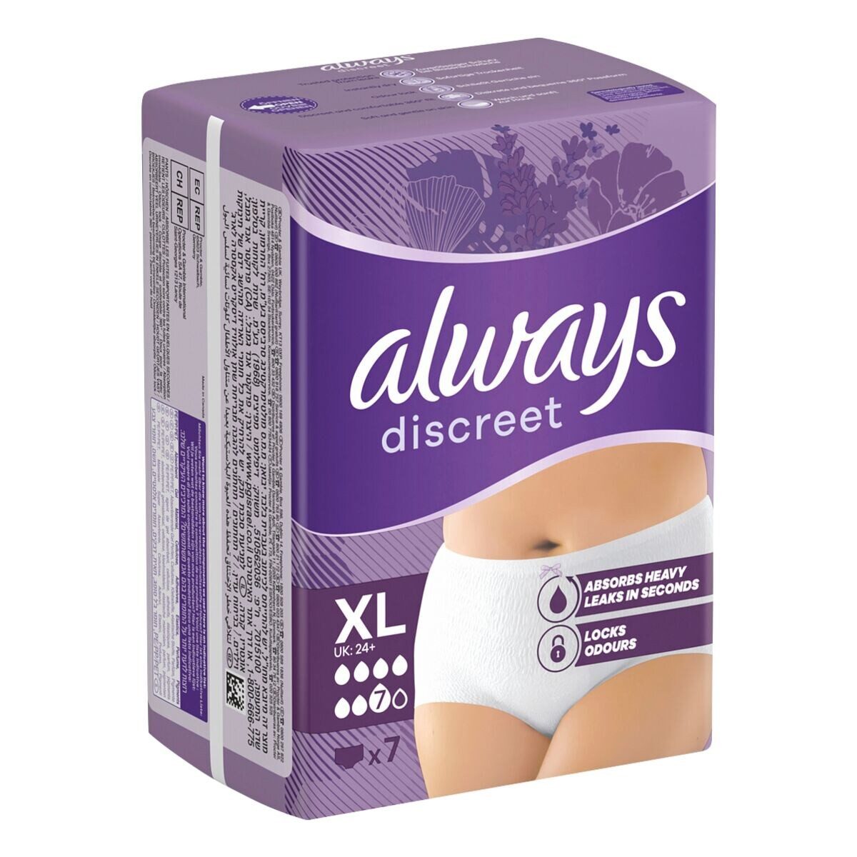 always Inkontinenz-Pants Discreet, 7, 7-St., Gr. XL, Saugstärke 7, starke Blasenschwäche