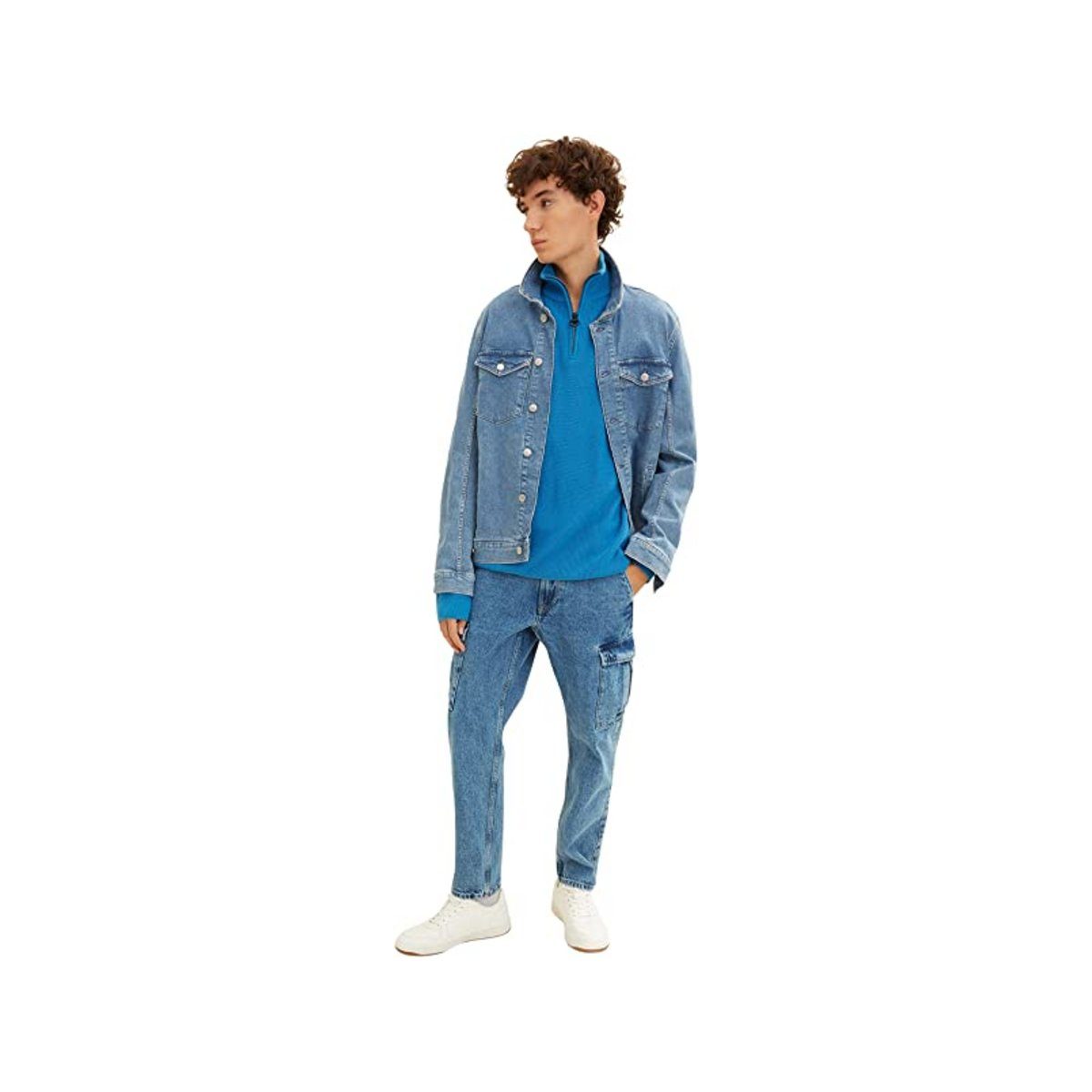 TAILOR sublime TAILOR uni bl teal TOM Rundhalspullover (1-tlg) TOM Denim