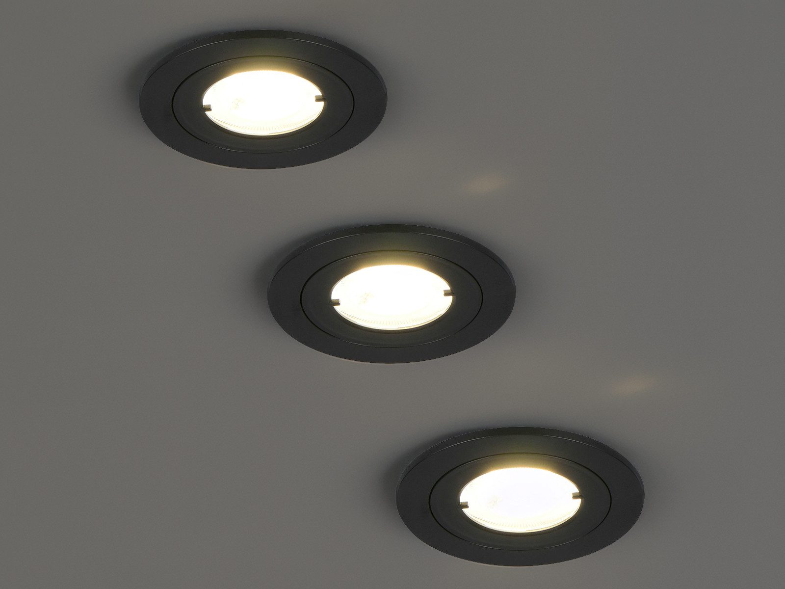 TRIO Leuchten LED Einbaustrahler flache Einbautiefe 230V ohne Trafo Ø 8cm, Dimmbar, LED fest integriert, Warmweiß, Decken-Einbaustrahler flach-e Einbautiefe