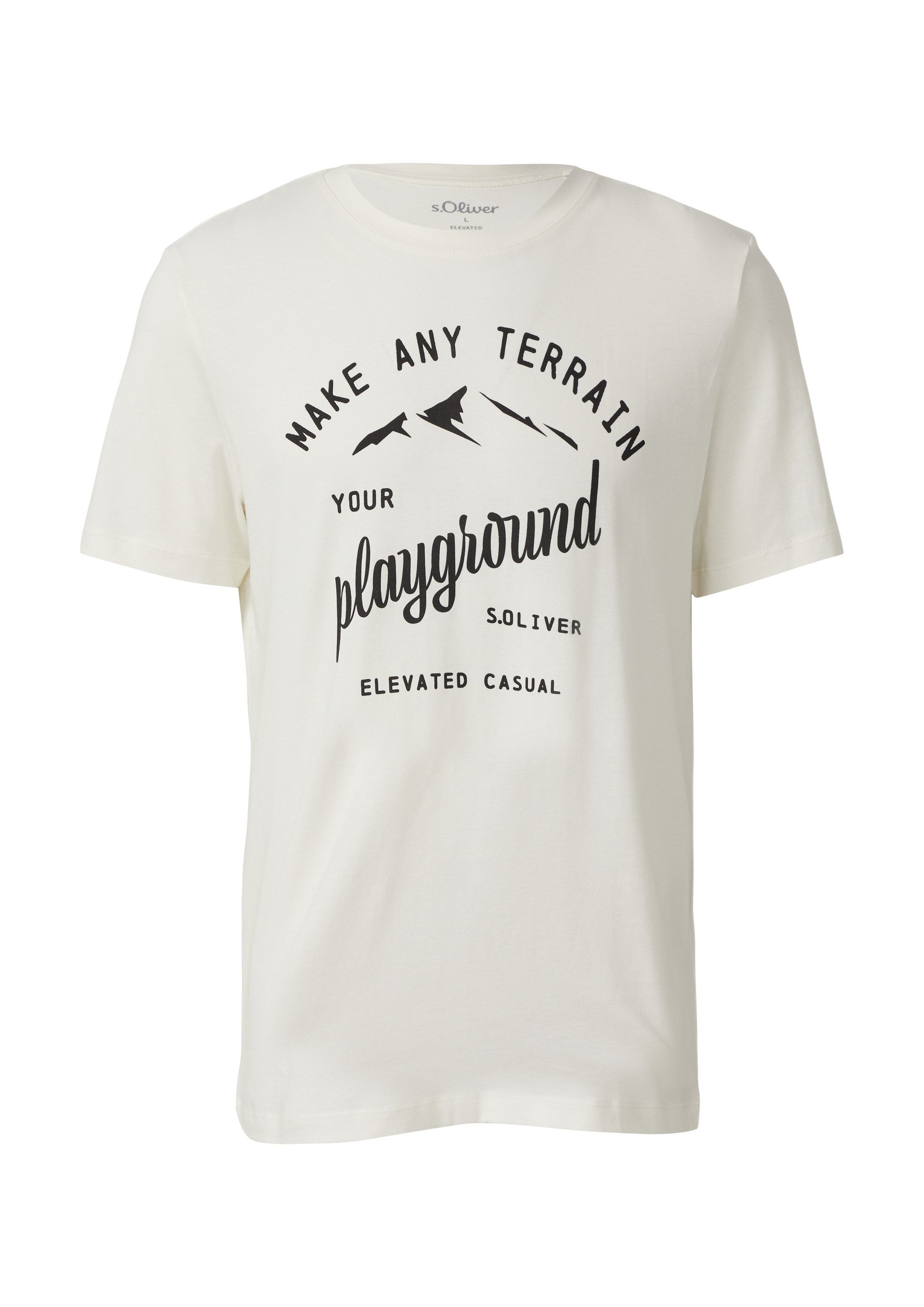 s.Oliver Kurzarmshirt T-Shirt T-Shirt mit Frontprint aus Baumwolle günstig online kaufen