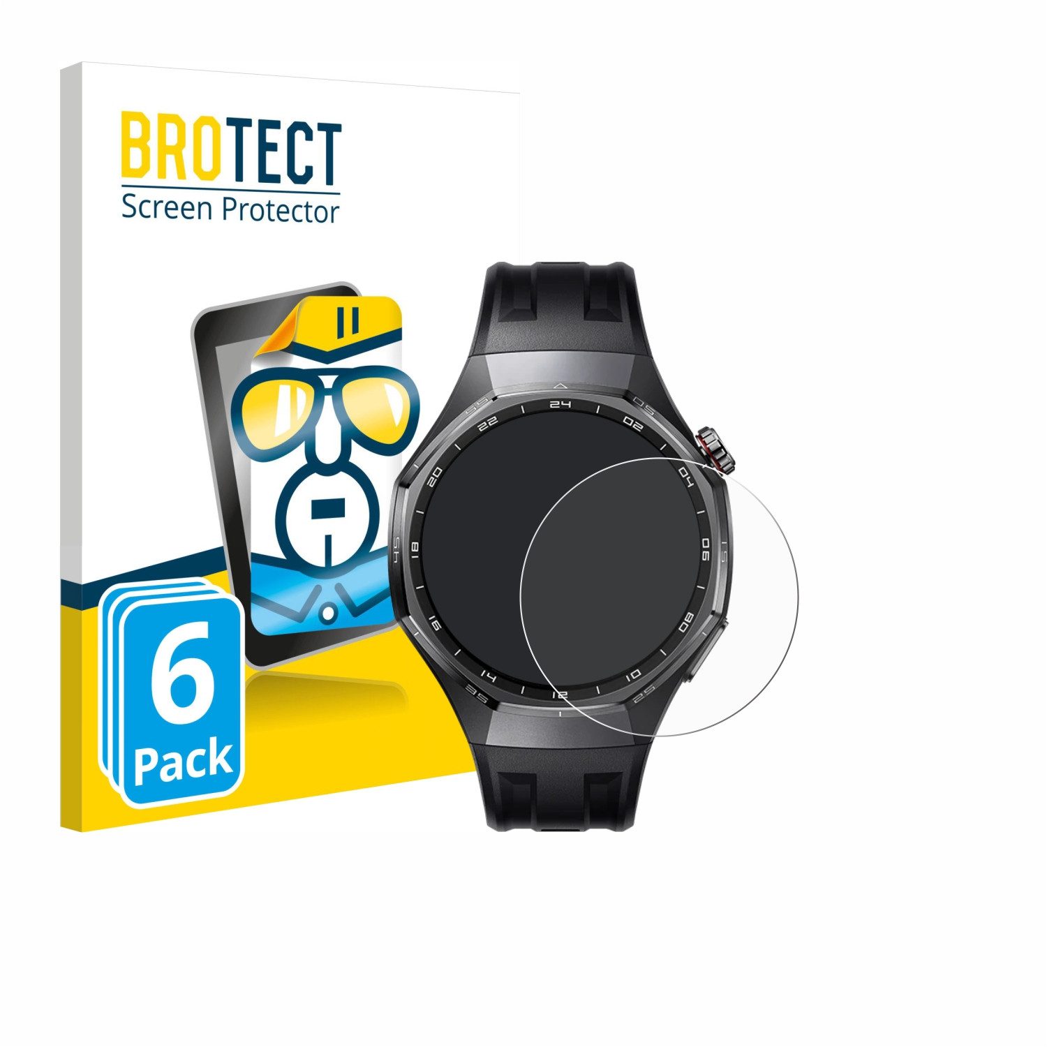 BROTECT Displayschutzfolie Schutzfolie für Huawei Watch GT 6 Pro (46 mm), 6 Stück, Displayschutz Schutz Folie Klar Transparent
