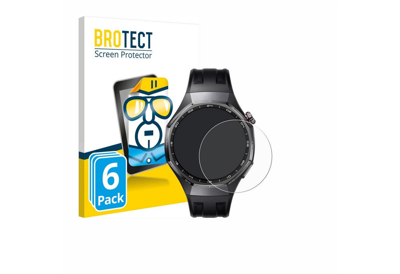 BROTECT Displayschutzfolie Schutzfolie für Huawei Watch GT 6 Pro (46 mm), 6 Stück, Displayschutz Schutz Folie Klar Transparent