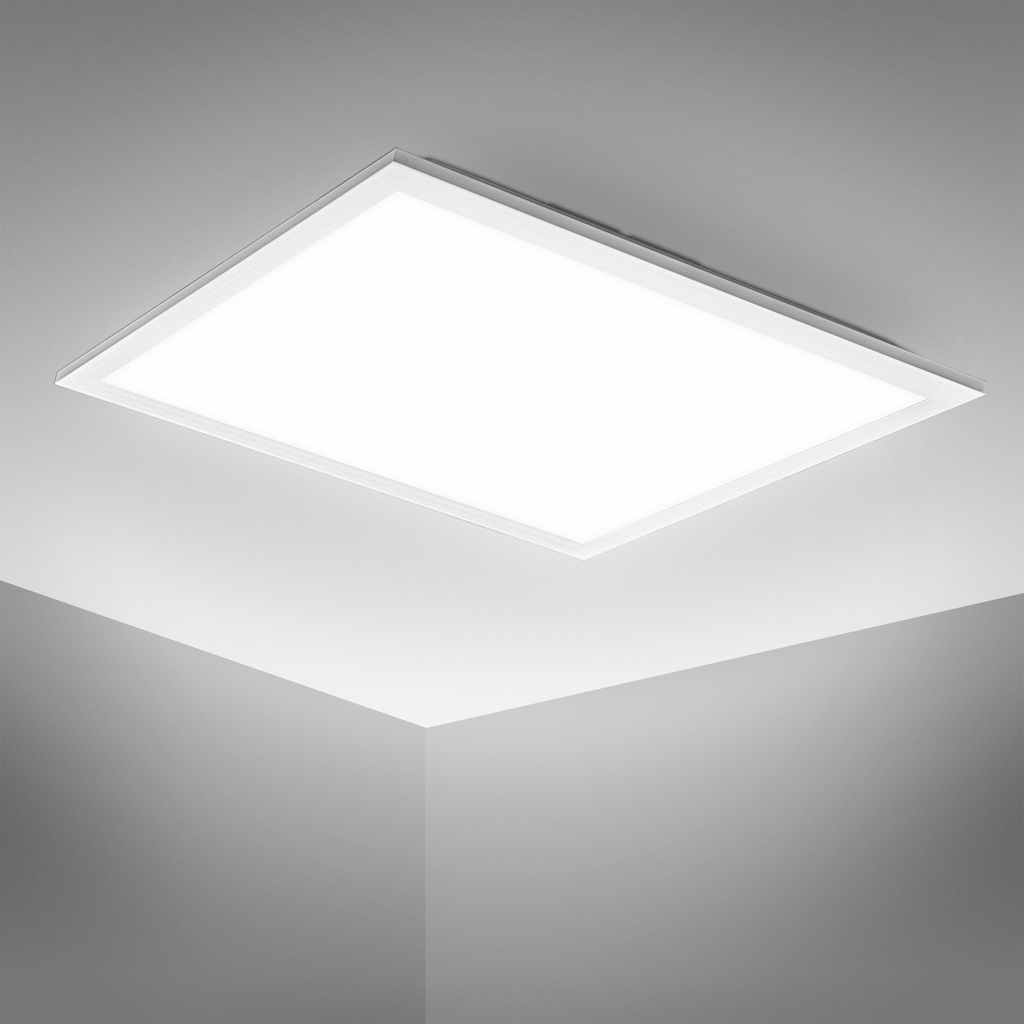 B.K.Licht LED Deckenleuchte BK_DP1325 LED Panel, Weiß, 29,5 x 29,5 cm,  4.000K neutralweißes Licht, LED fest integriert, Neutralweiß, Deckenlampe  5,5 cm flach, 12W,
