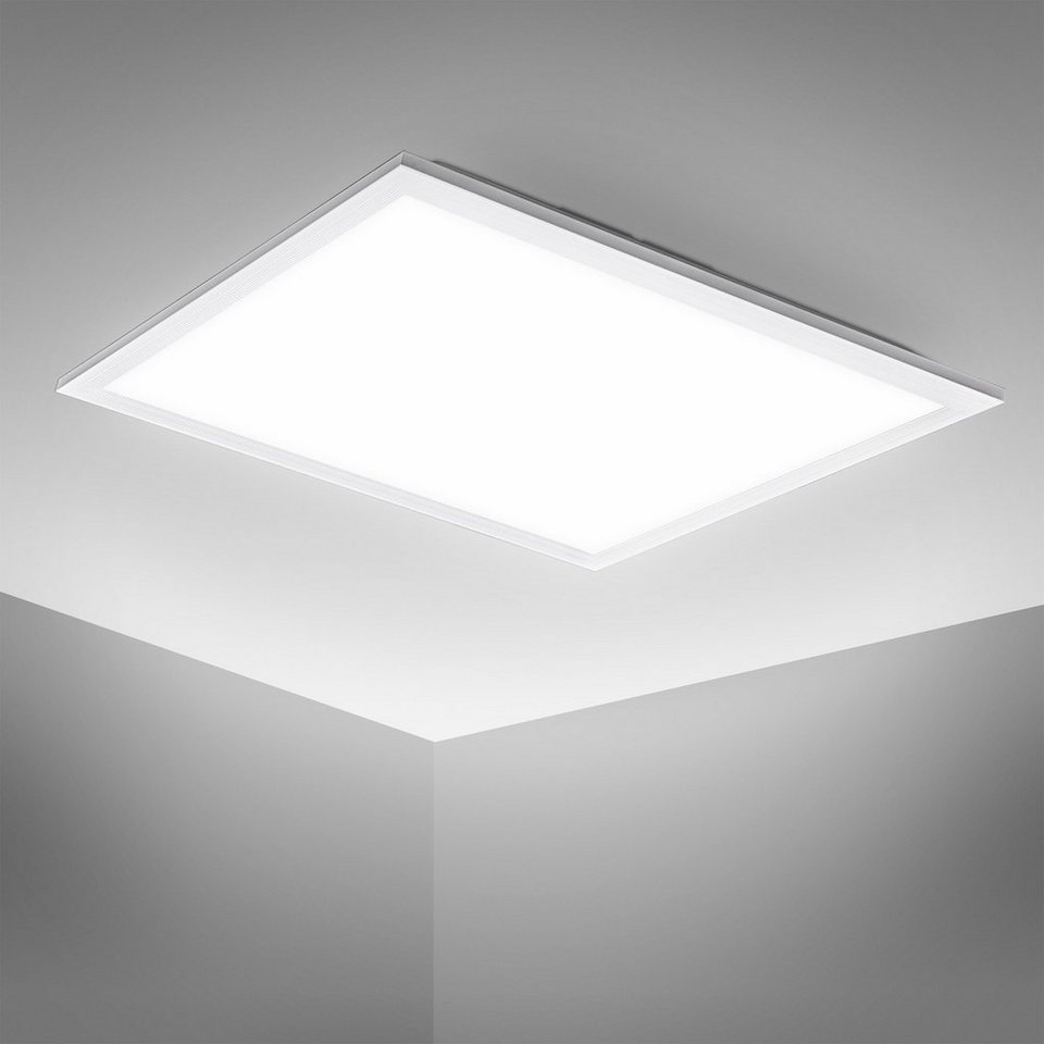 B.K.Licht LED Deckenleuchte BK_DP1325 LED Panel, Weiß, 29,5 x 29,5 cm,  4.000K neutralweißes Licht, LED fest integriert, Neutralweiß, Deckenlampe  5,5 cm flach, 12W,