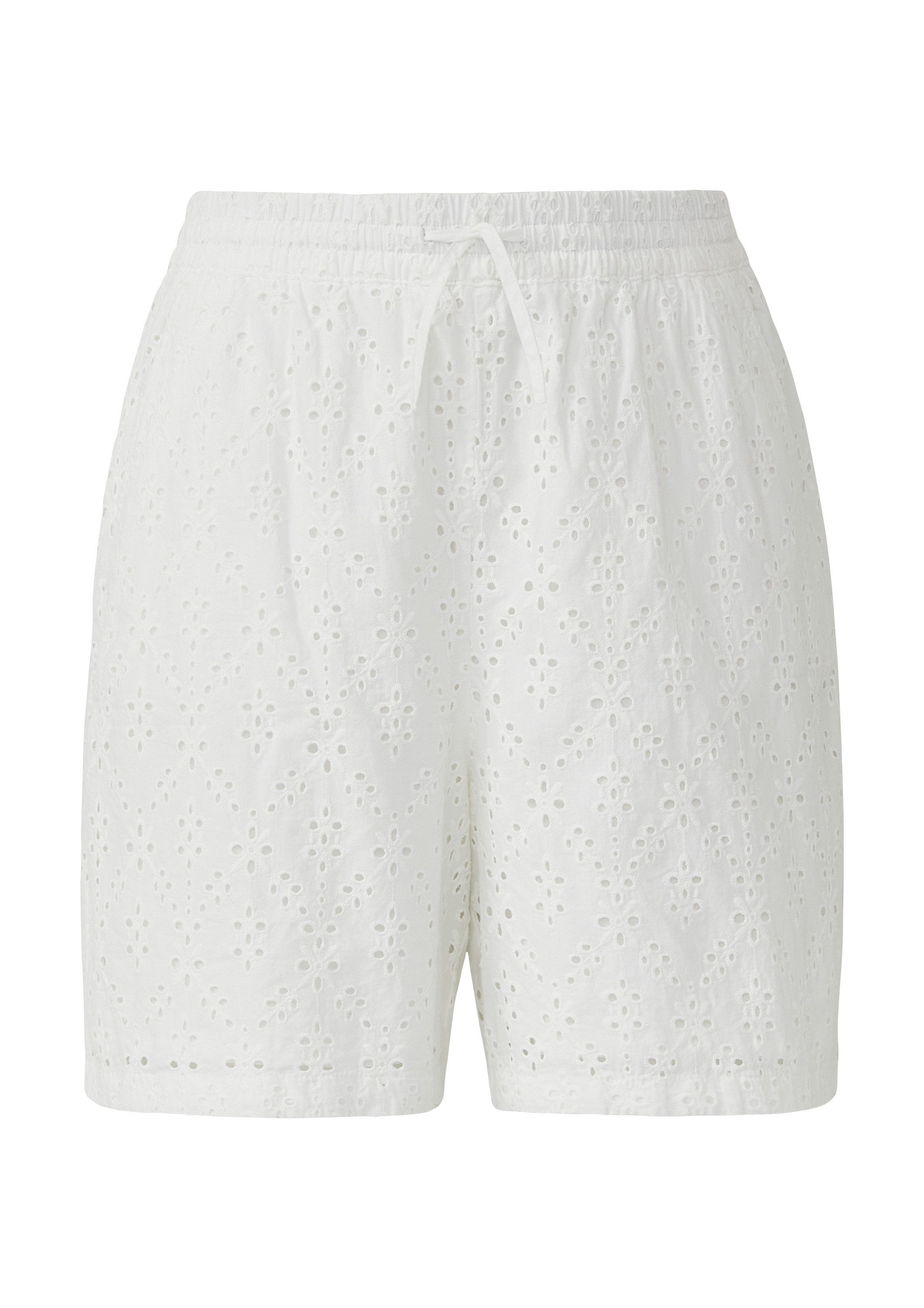 s.Oliver Shorts Hose Shorts mit Wide Leg und Lochstickerei