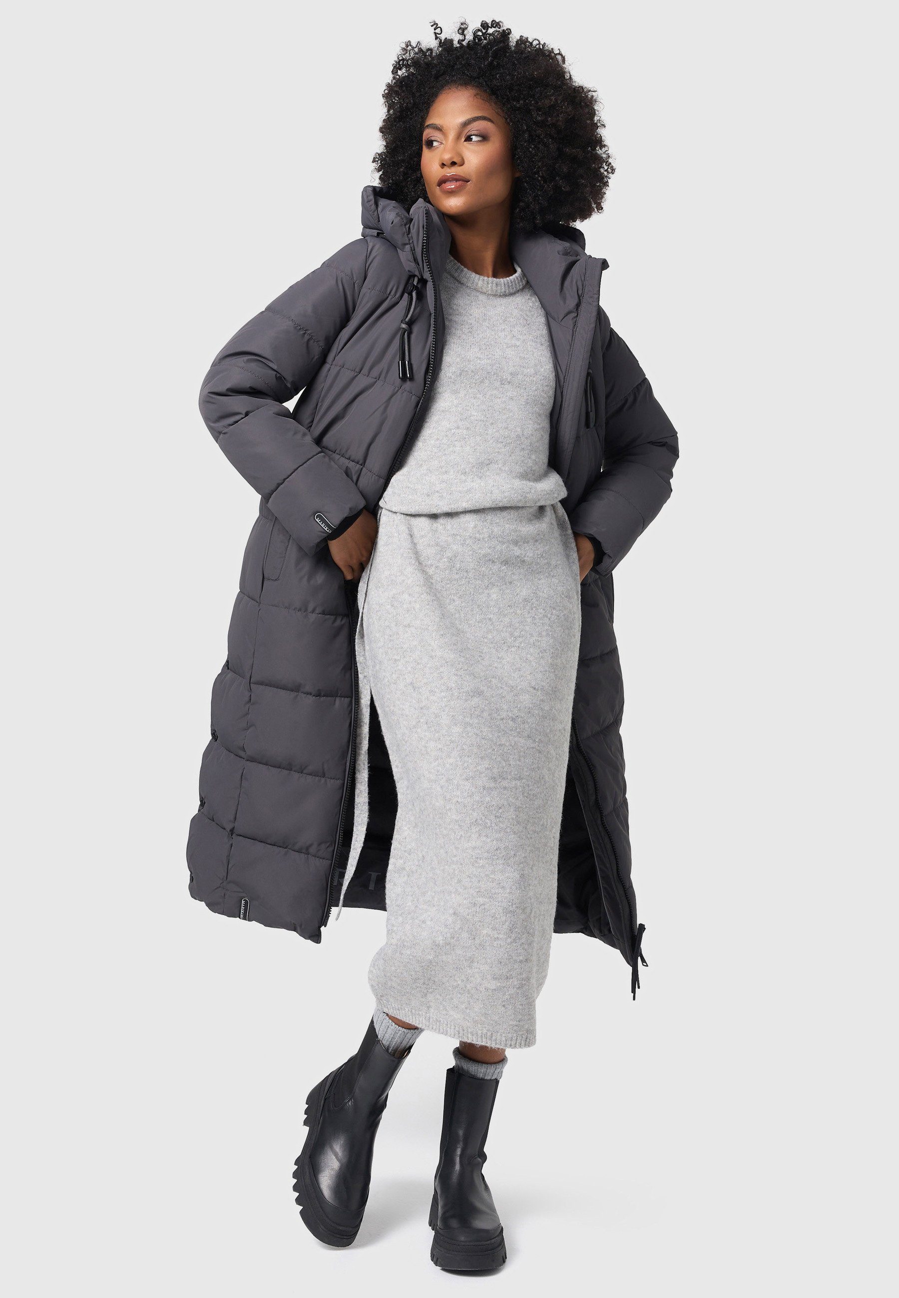 Marikoo Winterjacke Nadeshikoo XIV extra langer Winter Mantel gesteppt günstig online kaufen
