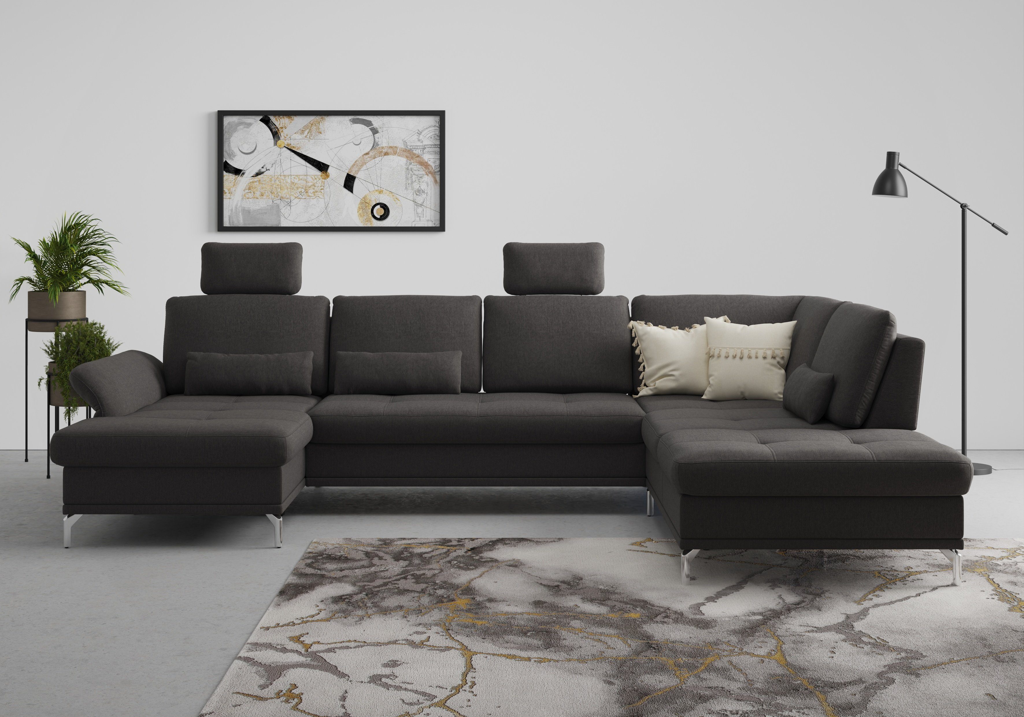 INOSIGN Wohnlandschaft "Palm Beach U-Form" Federkern, mit Sitztiefenverstel günstig online kaufen