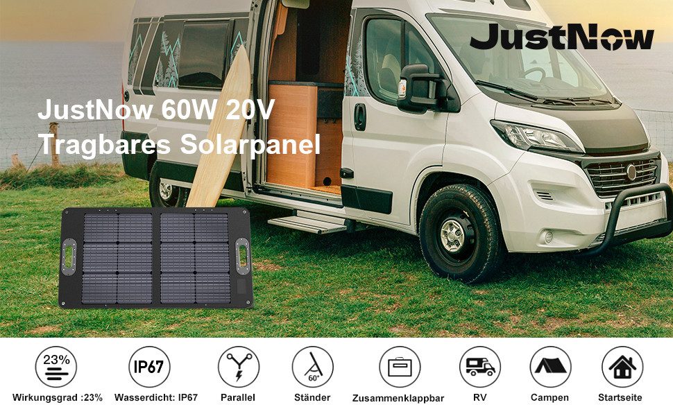 JustNow JustNow Powerstation Solar Strom Generator 240Watt Powerstation LiFePO4 19000 mAh (12 V)