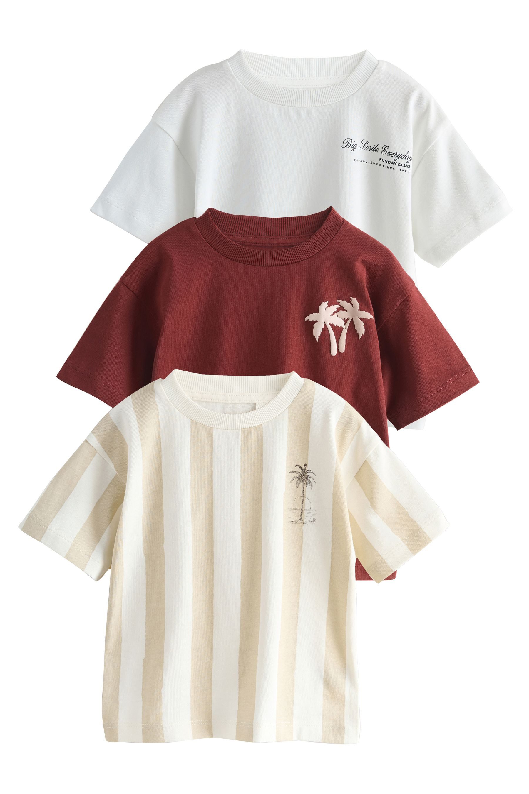 Langarmshirt 3er-Pack T-Shirts mit Grafik-Print