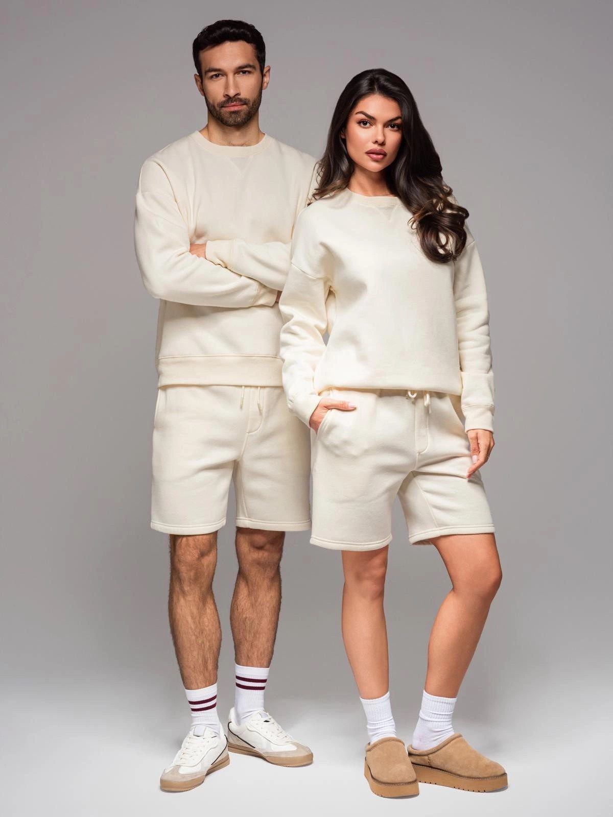 OMBRE Sweatanzug Unisex Sweatshirt-Set mit Shorts