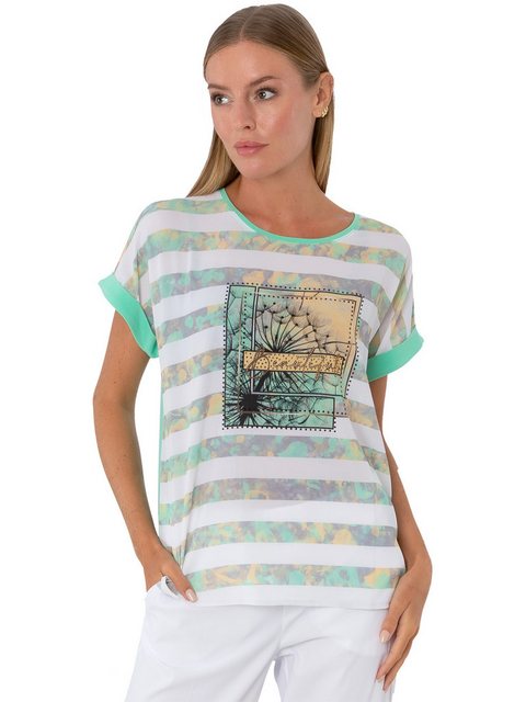 Estefania for woman Kurzarmshirt 194-1219, in Streifenoptik mit Strassbesat günstig online kaufen