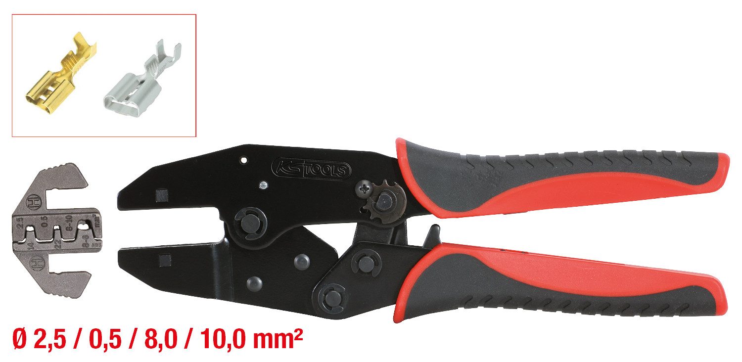 KS Tools Crimpzange Crimpzange für Steckhülsen Ø 2,5-10mm² (115.1455)