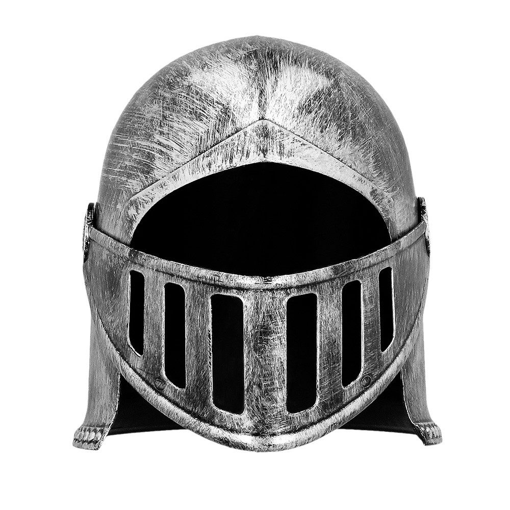 Boland Ritter-Kostüm Kinderhelm Ritter Deluxe silberfarben Helm für Jungen Kostüm-Zubehör, verstellbar - mit beweglichem Visier