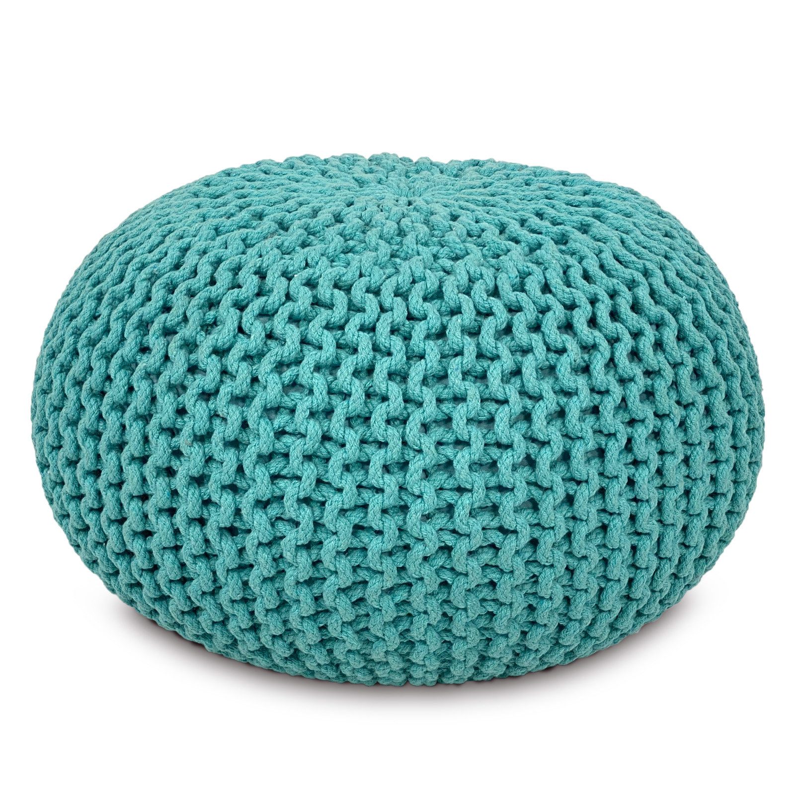 Amagohome Sitzhocker Strickhocker Pouf Ø45 o. 55cm Bodenkissen Sitzpouf XXL Baumwolle recyc
