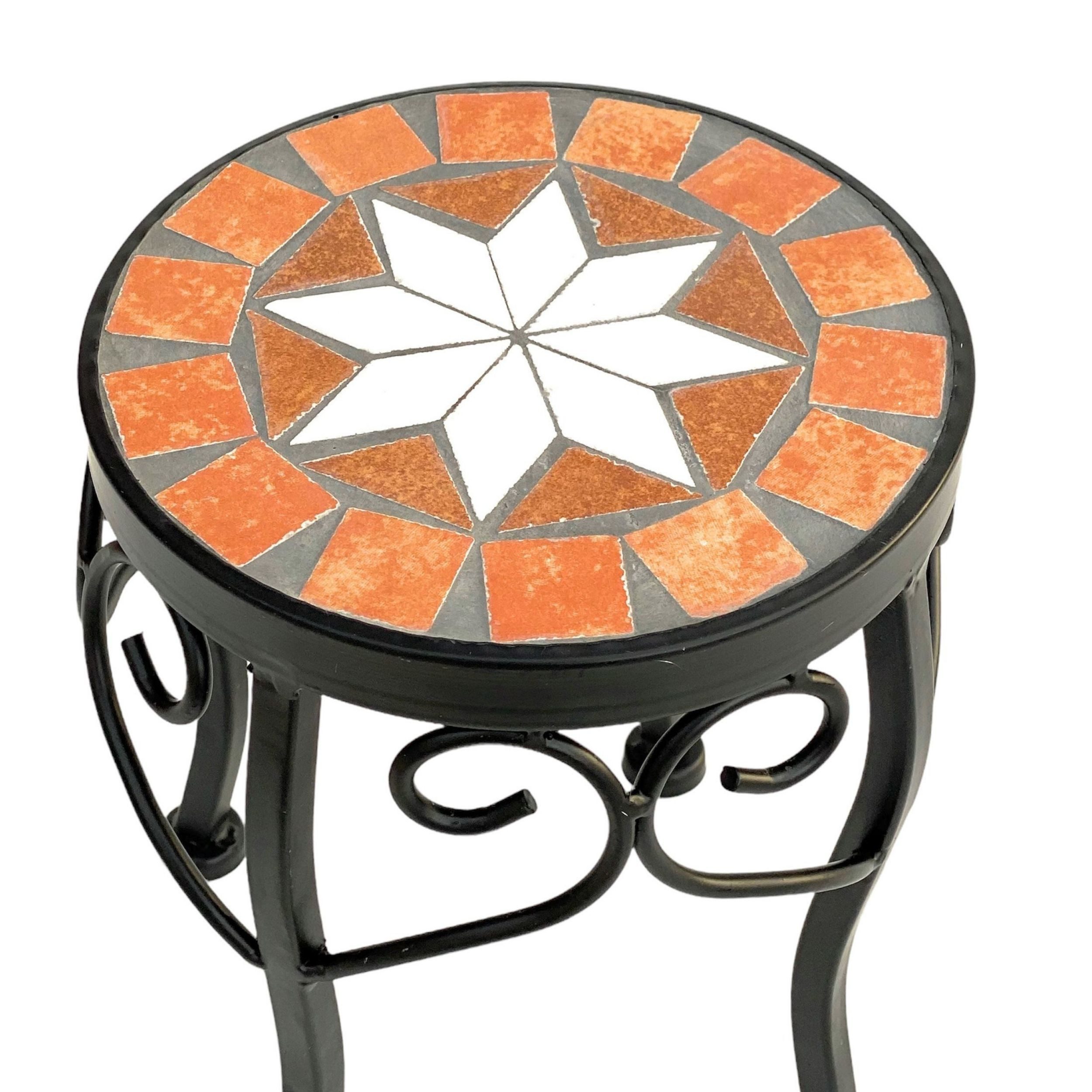 DanDiBo Blumenhocker Mosaik Rund Blumenständer 12014 Beistelltisch Pflanzenständer, Mosaiktisch Klein – Bild 4 von 5