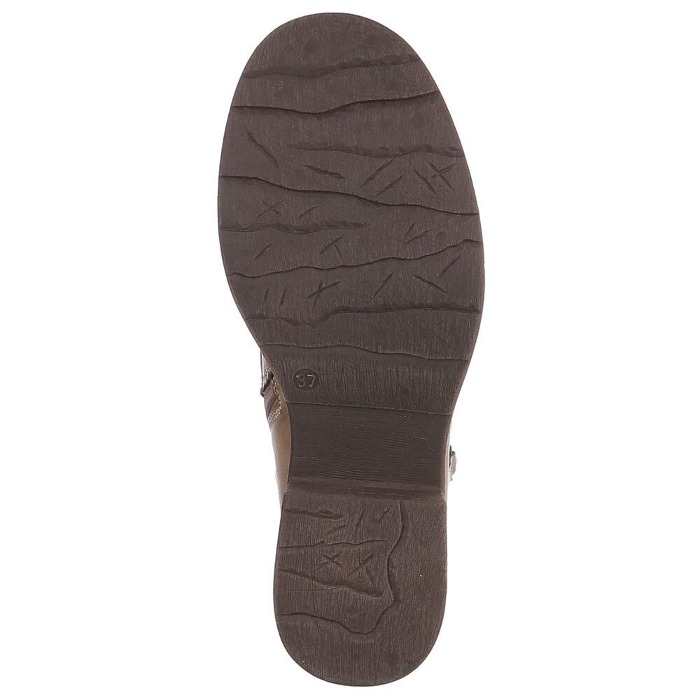 Ital-Design Damen Boots mit Schnürung und Reißverschluss für Alltag Stiefelette (90542922) Blockabsatz Schnürstiefeletten in Hellbraun