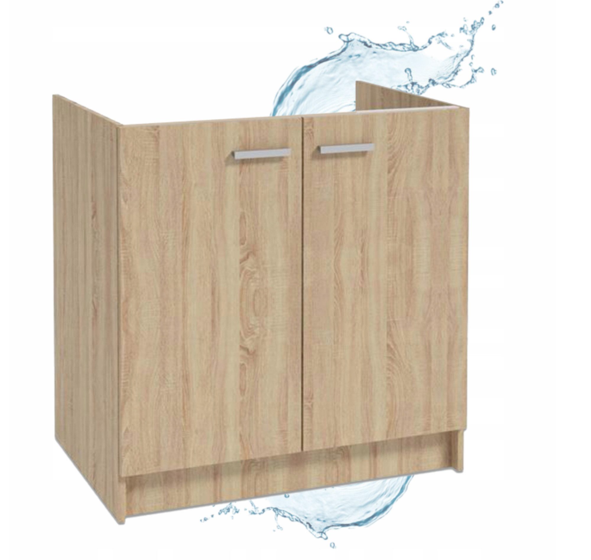 STAMAR Spülenschrank Küchenschrank 80cm Sonoma Eiche Unterschrank Spüle Standschrank Slim Spülenschrank 49cm Tiefe ohne Spüle Montagefertig Kompakt Modern XXL