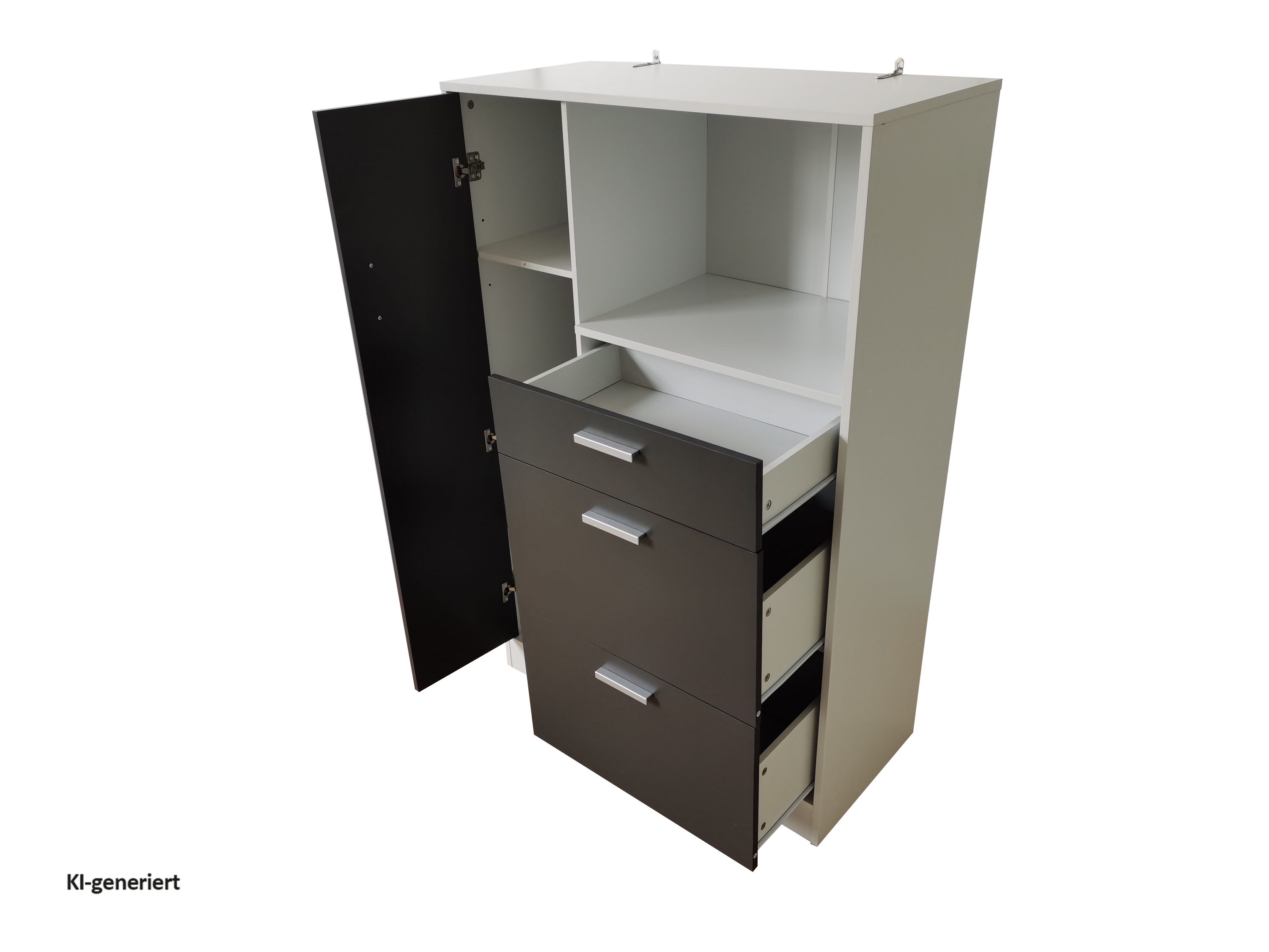 HTI-Line Küchenbuffet Küchenschrank Kombi L Blanca (Stück, 1-St., 1 Küchenschrank Kombi L Blanca) Küchenbuffet Mehrzweckschrank Mikrowellenschrank – Bild 3 von 5