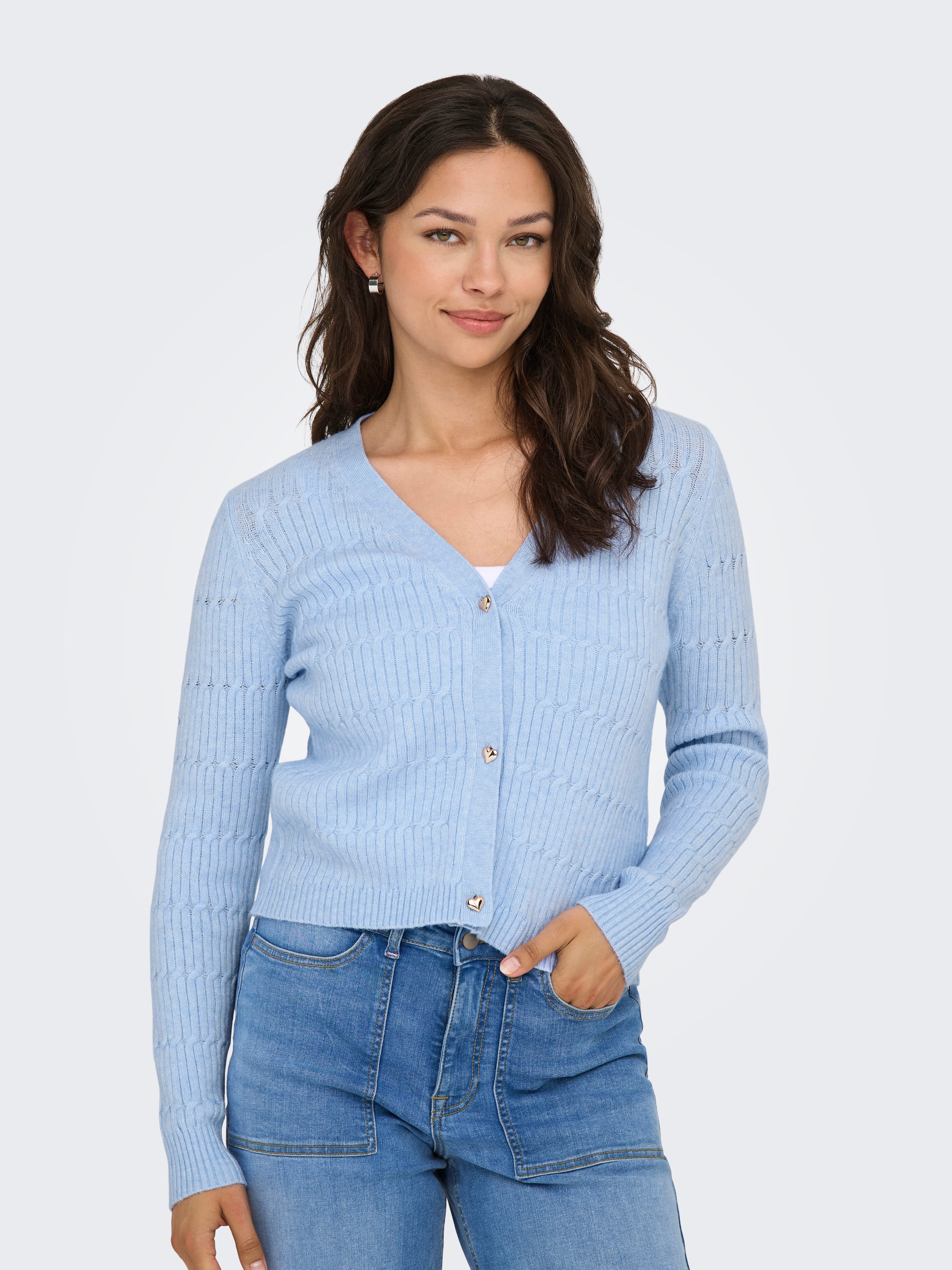 ONLY Strickjacke ONLKATIA LS CABLE V-NECK günstig online kaufen