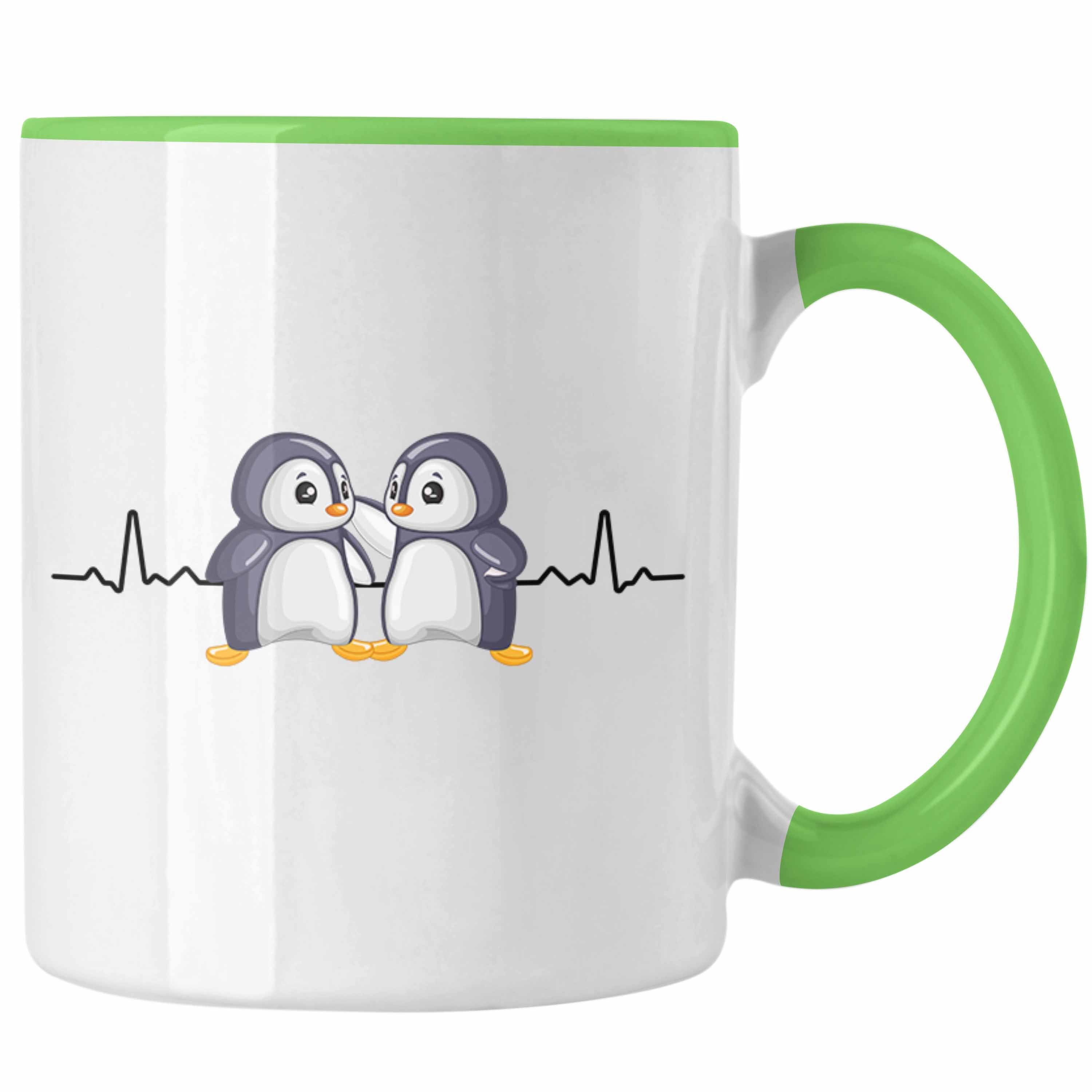 Trendation Tasse Pinguin Tasse Herzschlag Geschenkidee Mädchen