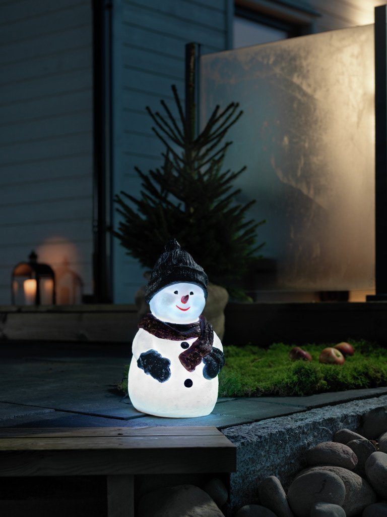 KONSTSMIDE LED Dekofigur Kunststoffschneemann, LED integriert, fest 1 aussen, RGB RGB-Farbwechsel, Diode RGB, Weihnachtsdeko