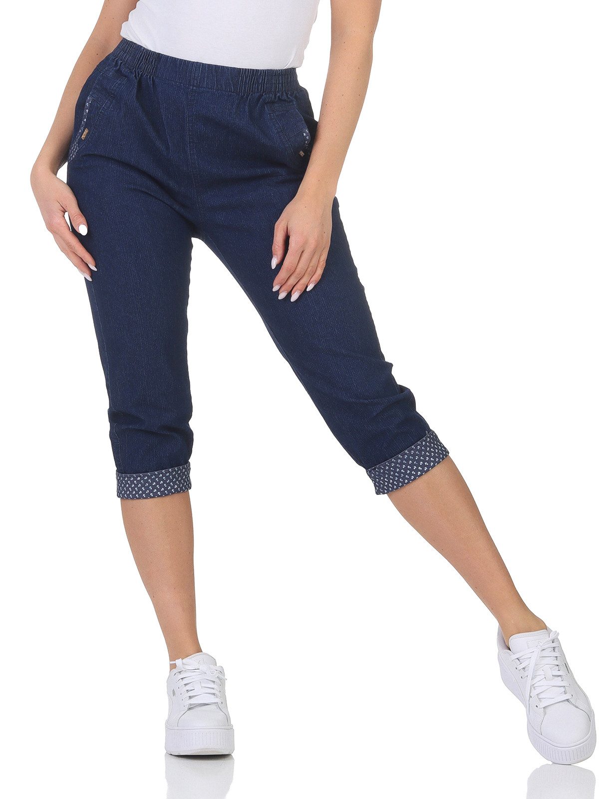 Aurela Damenmode 7/8-Caprijeans Damen Sommer Bermuda günstig online kaufen