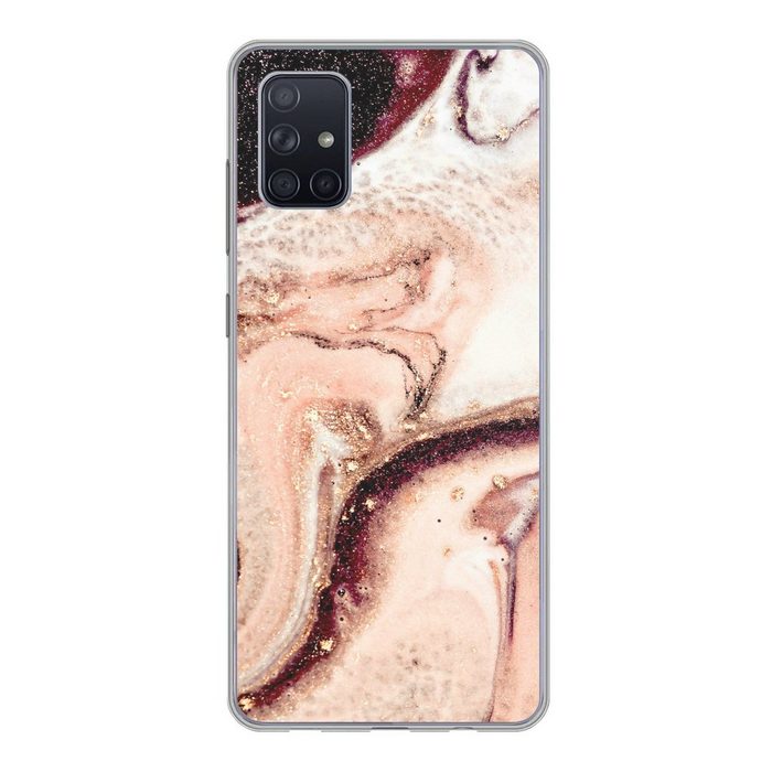 MuchoWow Handyhülle Stein - Marmor - Edelstein - Abstrakt - Natur - Rosa Phone Case Handyhülle Samsung Galaxy A71 Silikon Schutzhülle