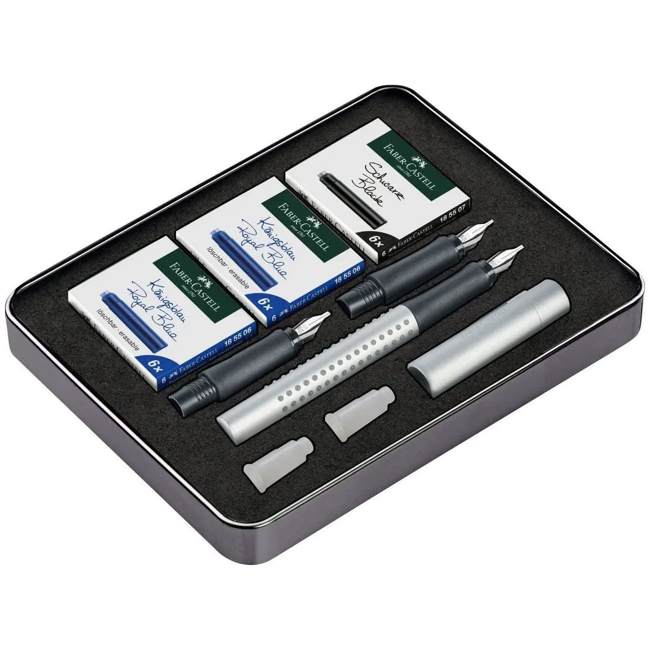 Thumbnail - Faber-Castell Füllfederhalter FABER-CASTELL Kalligraphie-Set GRIP 2011, silber