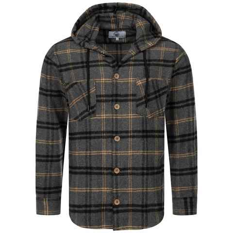 Rock Creek Flanellhemd Herren Hemd Flanellhemd mit Kapuze H-334