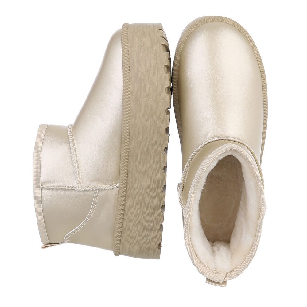 Ital-Design Damen Snowboots Freizeit Snowboots Plateaustiefeletten Snowboots (87124657) Flach Plateaustiefeletten in Gold