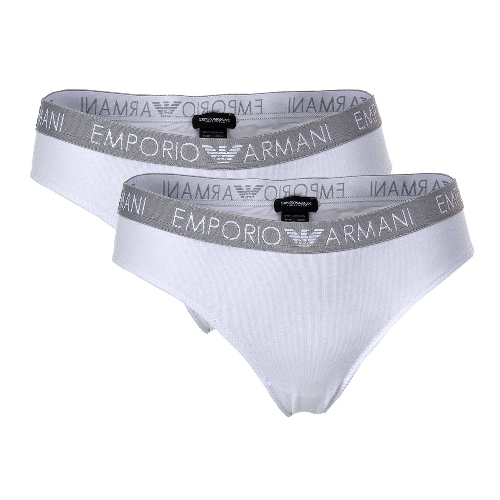 Emporio Armani Slip Damen Briefs 2er Pack - Slips, Stretch Cotton Weiß