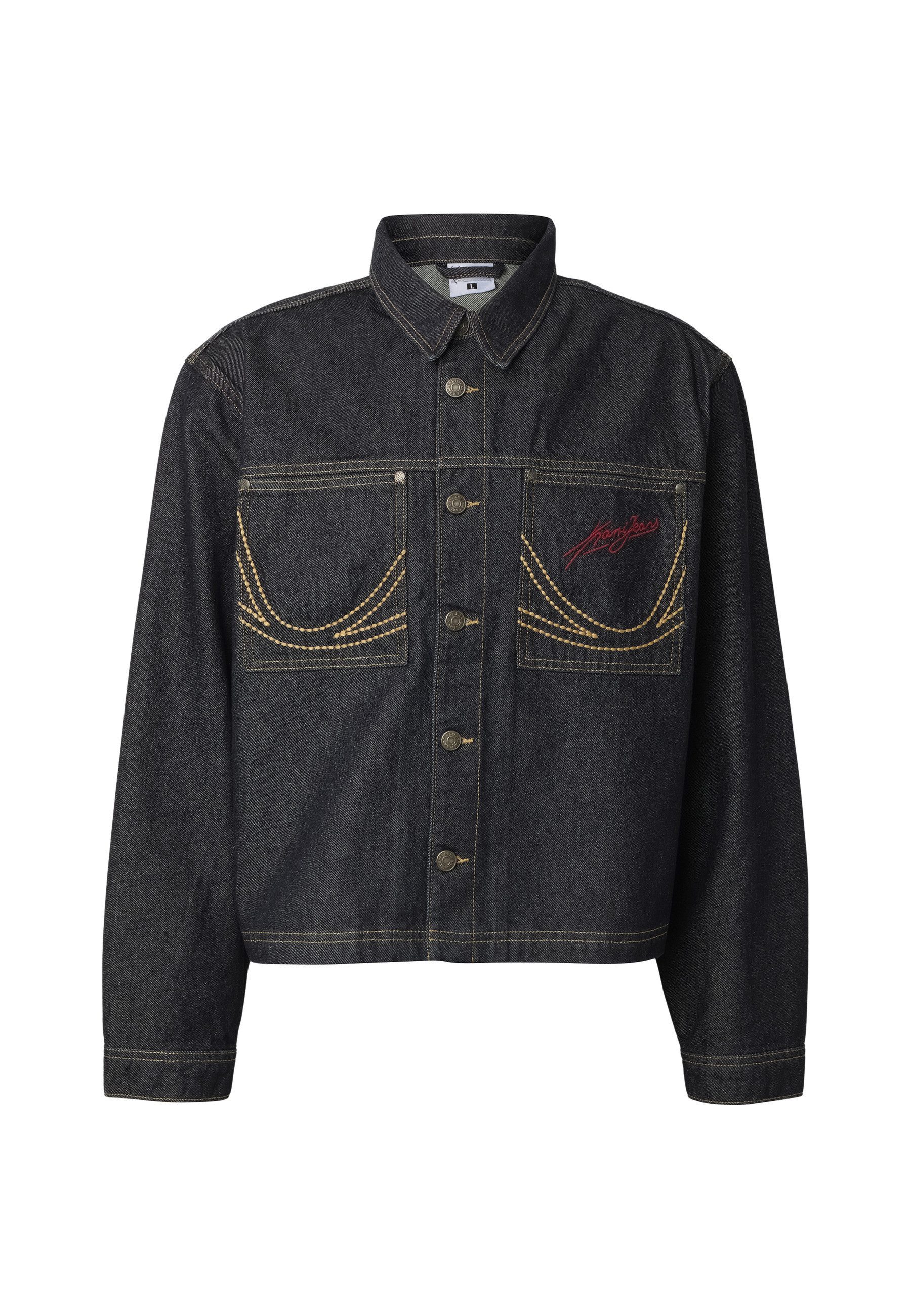 Karl Kani Jeansjacke Karl Kani Kani Jeans Cropped Rinsed Denim Jacket (1-St)