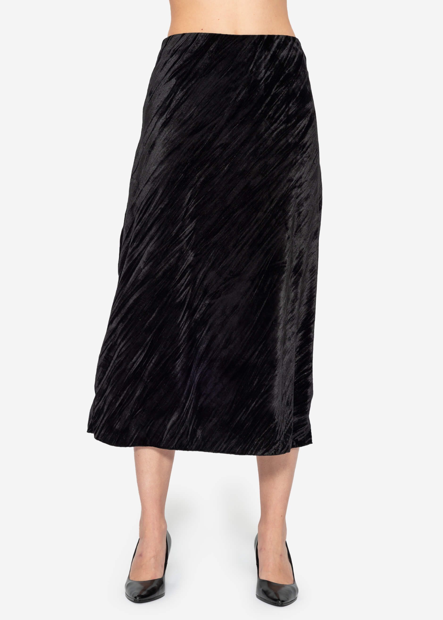 SASSYCLASSY Midirock Schlichter, eleganter Midi Samtrock günstig online kaufen
