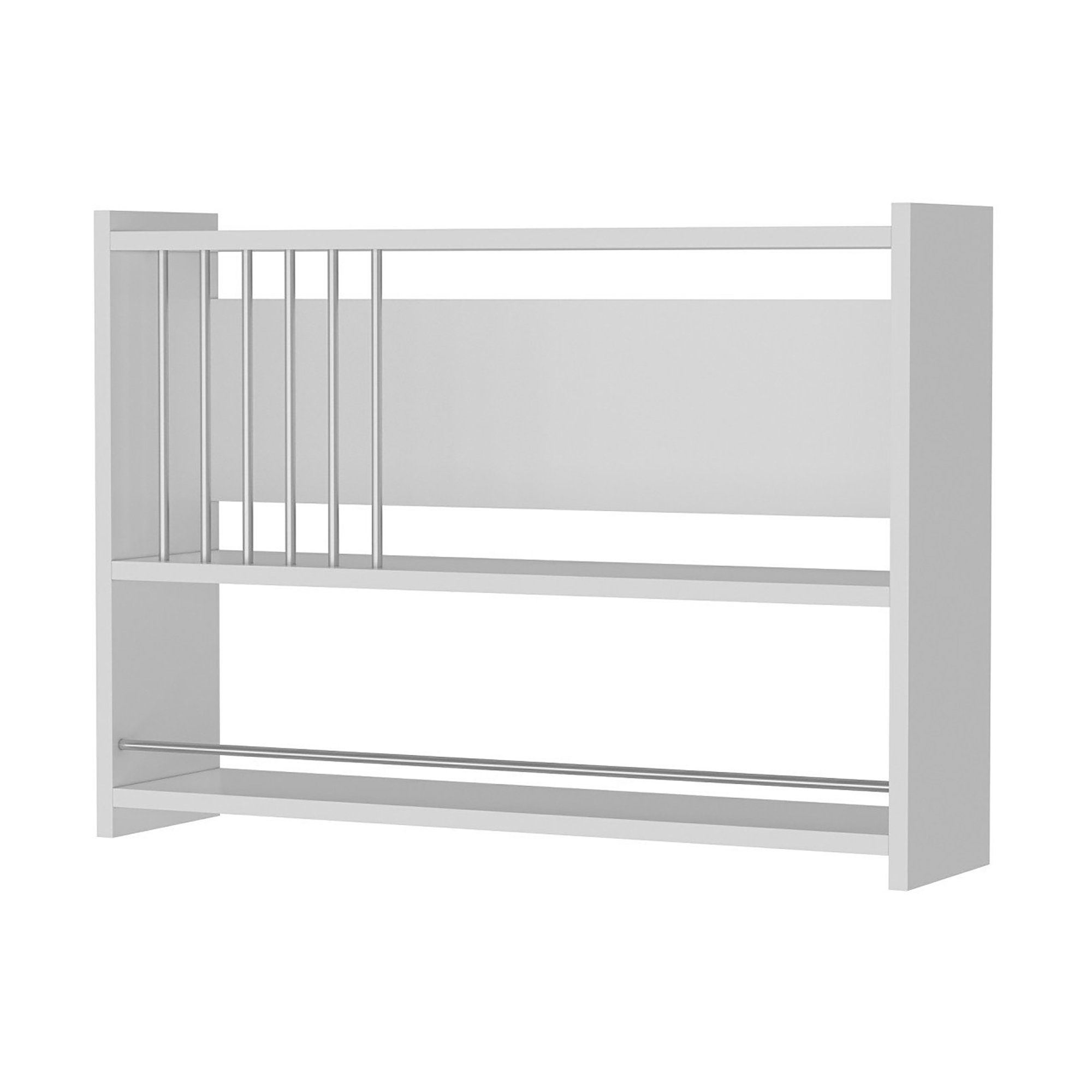 en.casa Wandregal, »Helsingør« Gewürzregal Küchenregal mit 2 Ablagen Weiß günstig online kaufen