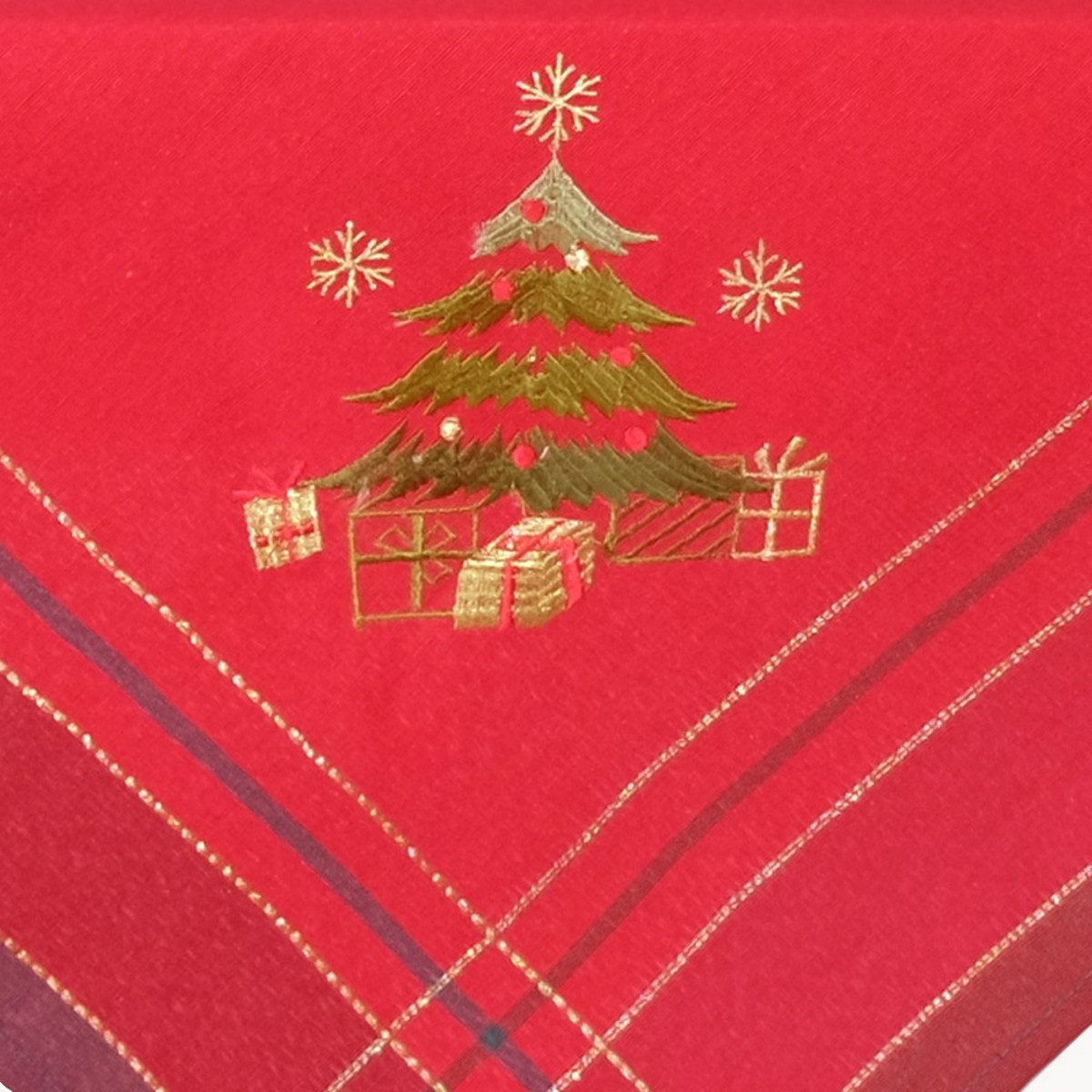 texpot Tischdecke Tischwäsche mit Stickerei Baum Weihnachten Winter (1-tlg) günstig online kaufen