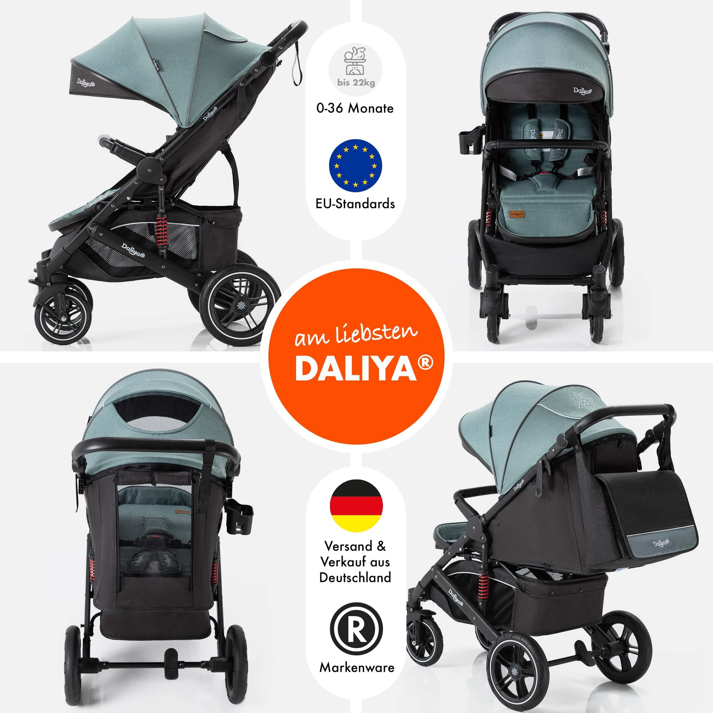 Daliya® Kinder-Buggy RAPIDY Buggy Kinderwagen, XXL Set, kompakt, Kinderbuggy, Sportwagen, (XXL 10-tlg. Komplettset, 10-tlg), Liegeposition, Fußsack, Spieltisch, Wickeltasche, Regenverdeck