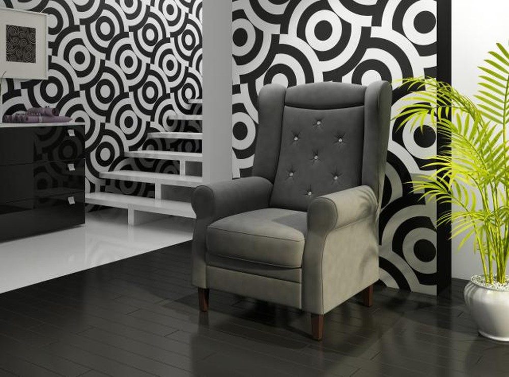 JVmoebel Ohrensessel Chesterfield Sessel aus Samt mit Kristallen und Farbwahl, Made in Europa