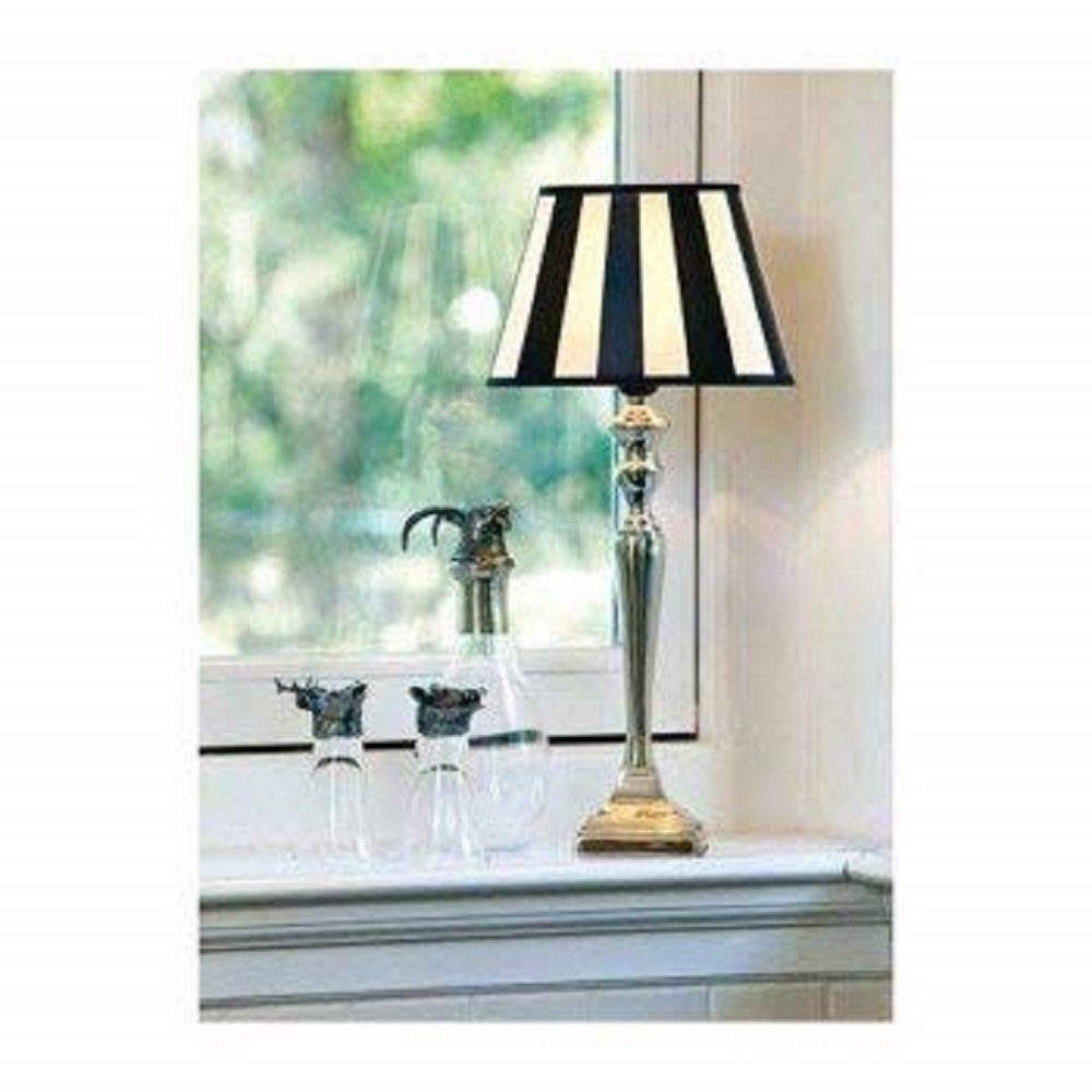 AMBIENTE-LEBENSART.DE Lampenschirm Lampenschirm oval schwarz-weiß gestreift günstig online kaufen