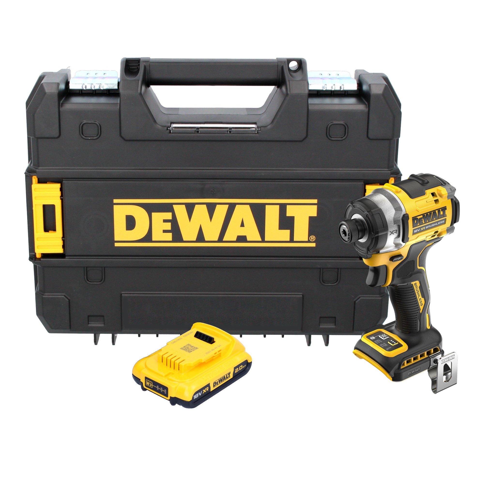 DeWalt Akku-Schlagschrauber DCF 860 NT 18 V 282 Nm 1/4" Brushless + 1x Akku 2,0 Ah + TSTAK