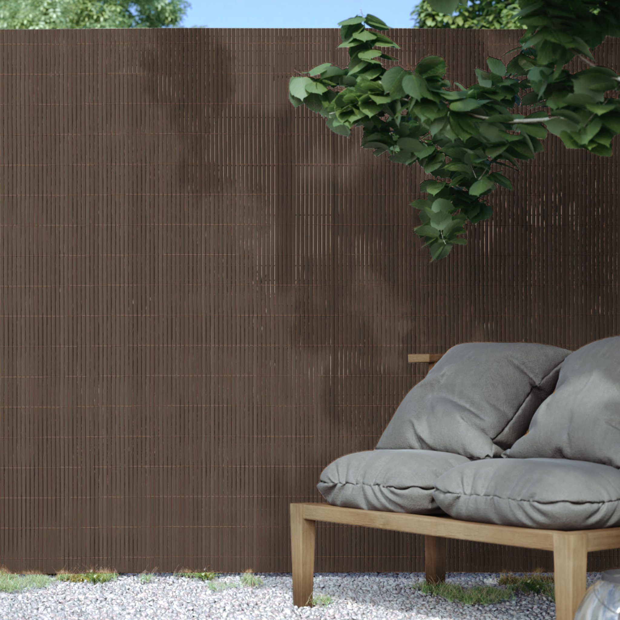 paramondo Sichtschutzzaunmatten PVC Sichtschutzmatte StrongLine, 80 x 300 cm, braun, (1-St), langlebig, witterungsbeständig, pflegeleicht