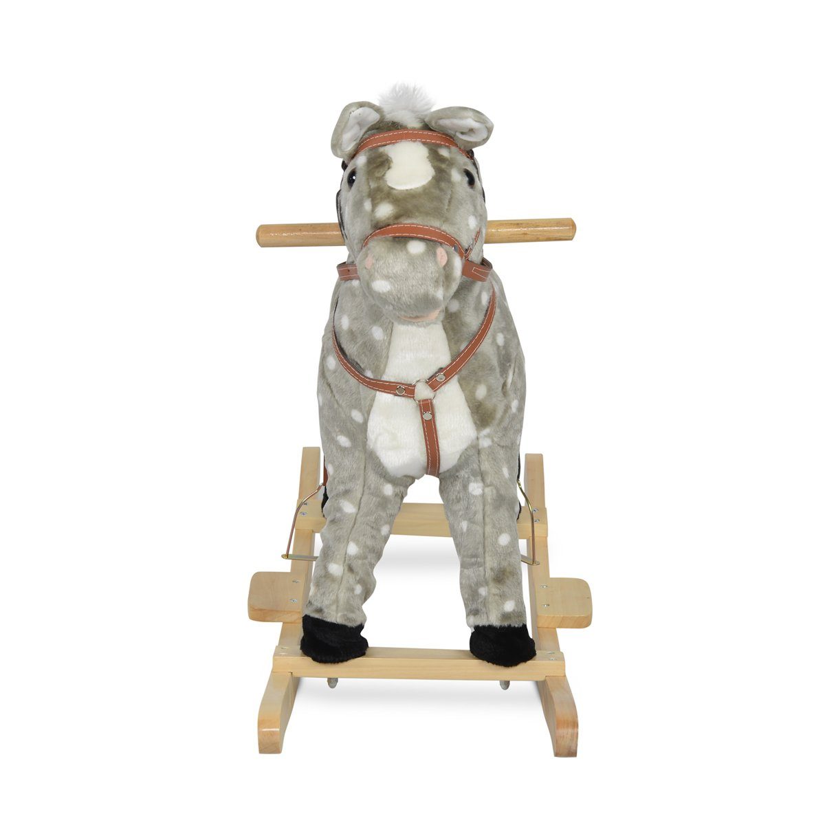 Moni Schaukeltier Plüsch Schaukelpferd Spotty, WJ-001, Schweif und Mund beweglich, Sound