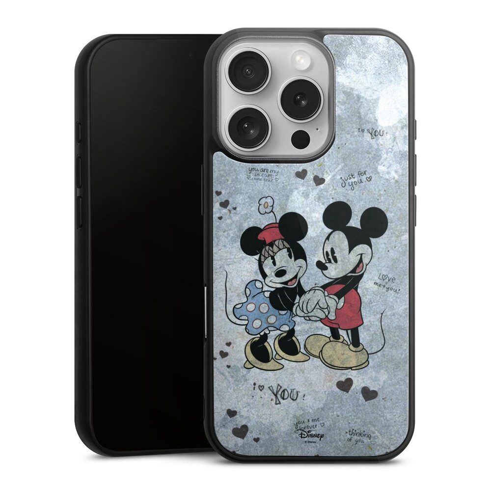 DeinDesign Handyhülle Disney Vintage Mickey&Minnie In Love, Apple iPhone 16 Pro Gallery Case Glas Hülle