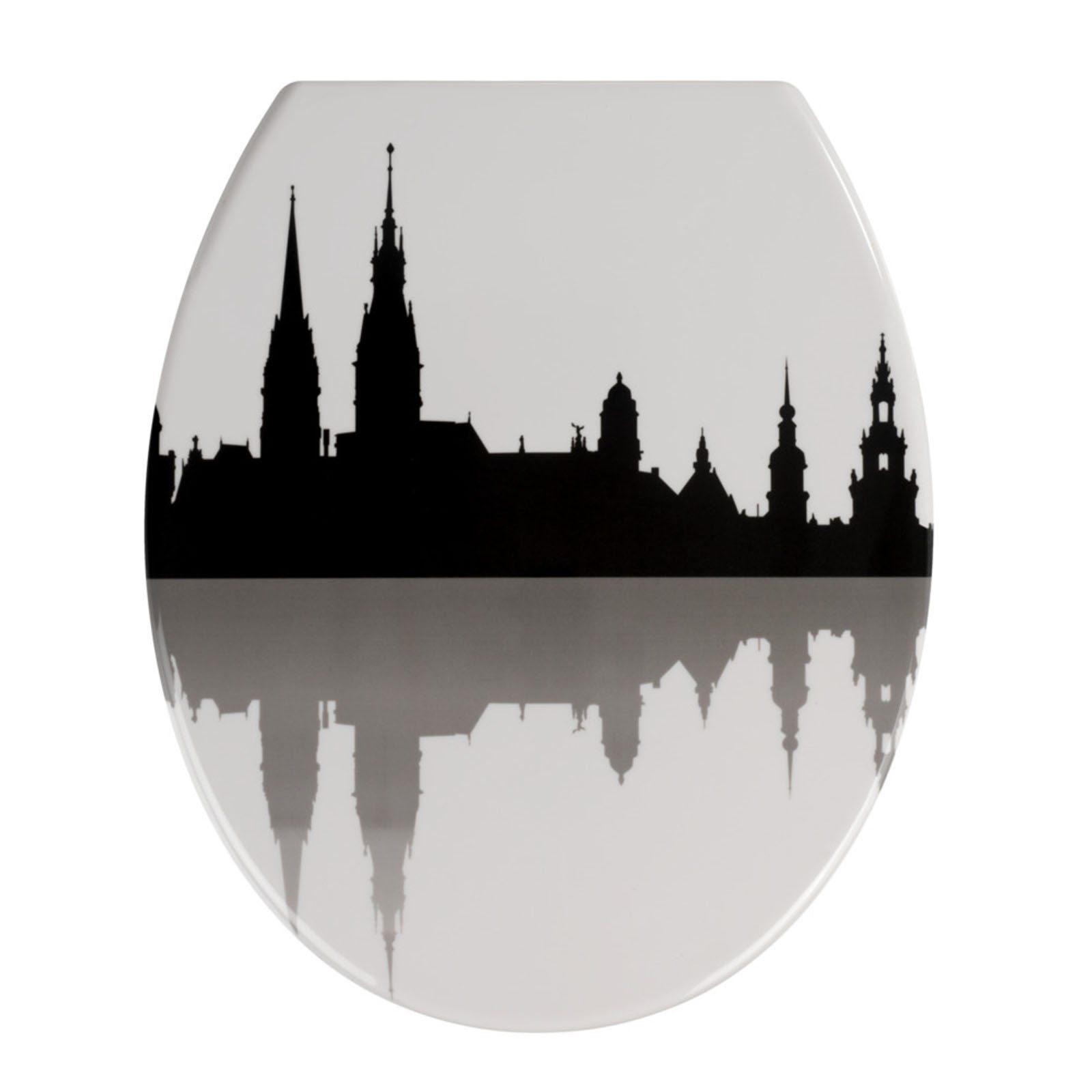WENKO WC-Sitz Duroplast WC Toiletten Sitz Hamburg Skyline, mit Absenkautoma günstig online kaufen