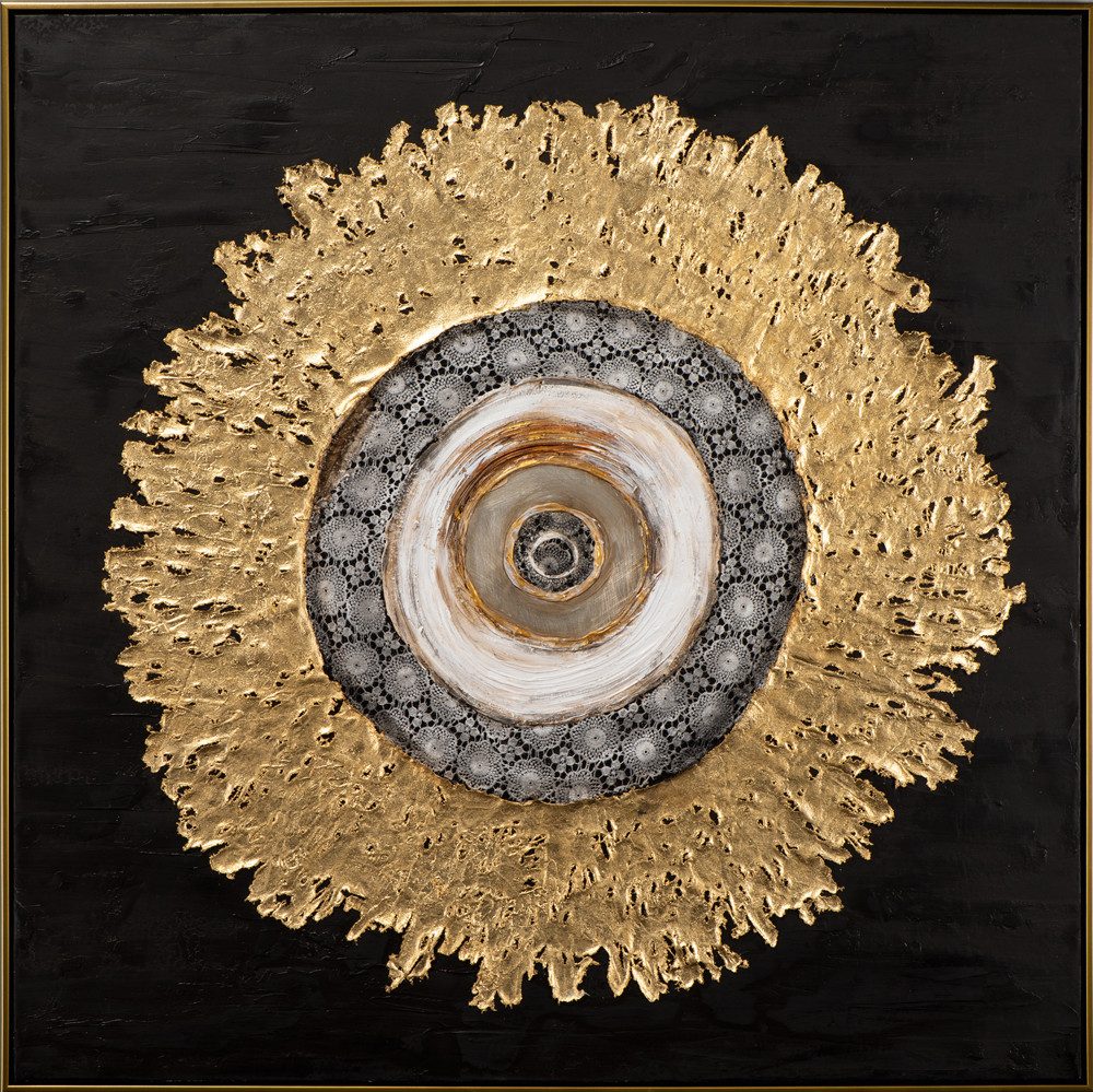ArtUniverse Gemälde Leinwandbild Goldene Aura 102,5 x 102,5 cm, Abstrakt