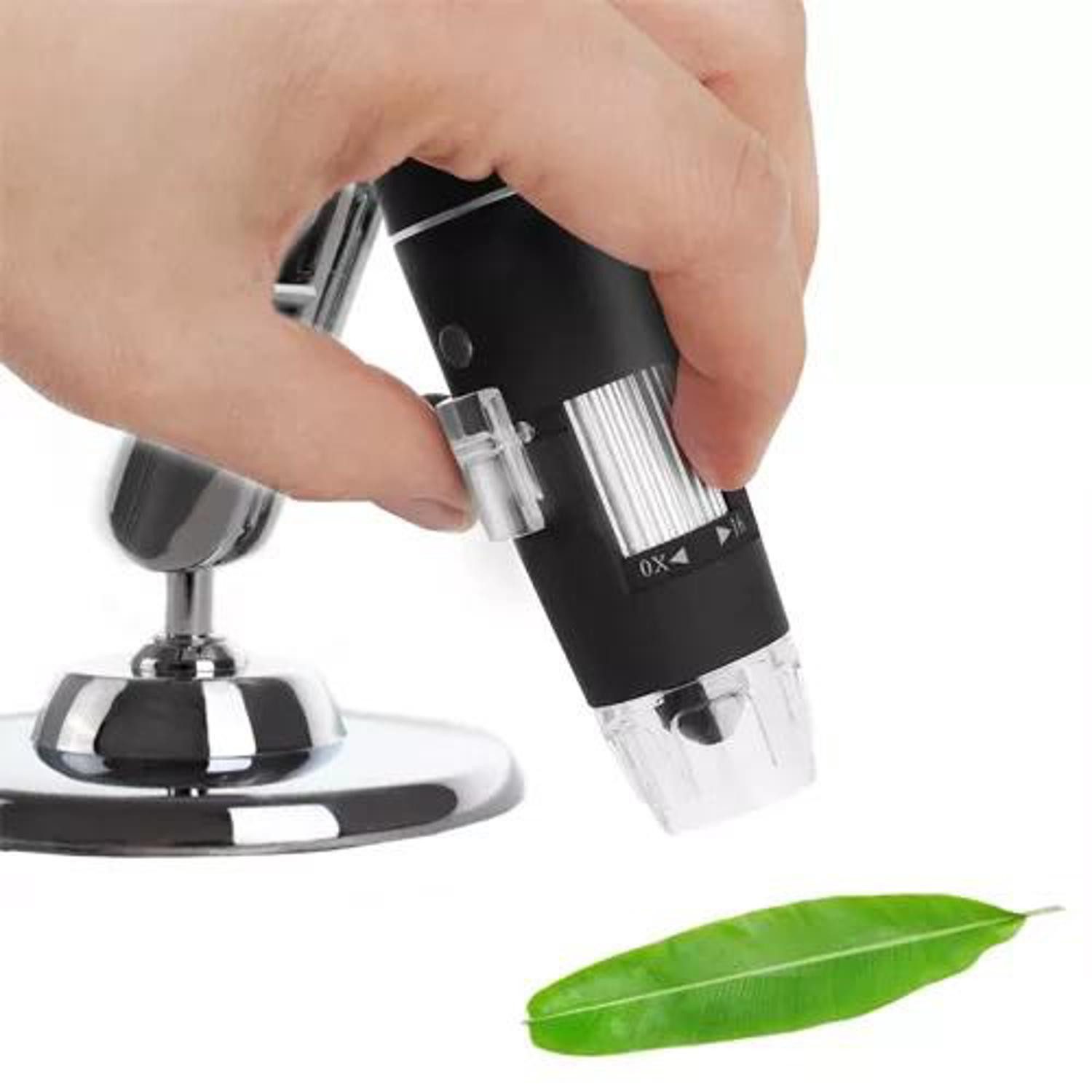 IZOXIS Digitales USB-Mikroskop 1600x mit LED-Beleuchtung und 2-MP-Sensor USB-Mikroskop (50x-1600x, Digitale Bildübertragung Foto- und Videoaufnahme 360-Grad-Kopf mit LED)